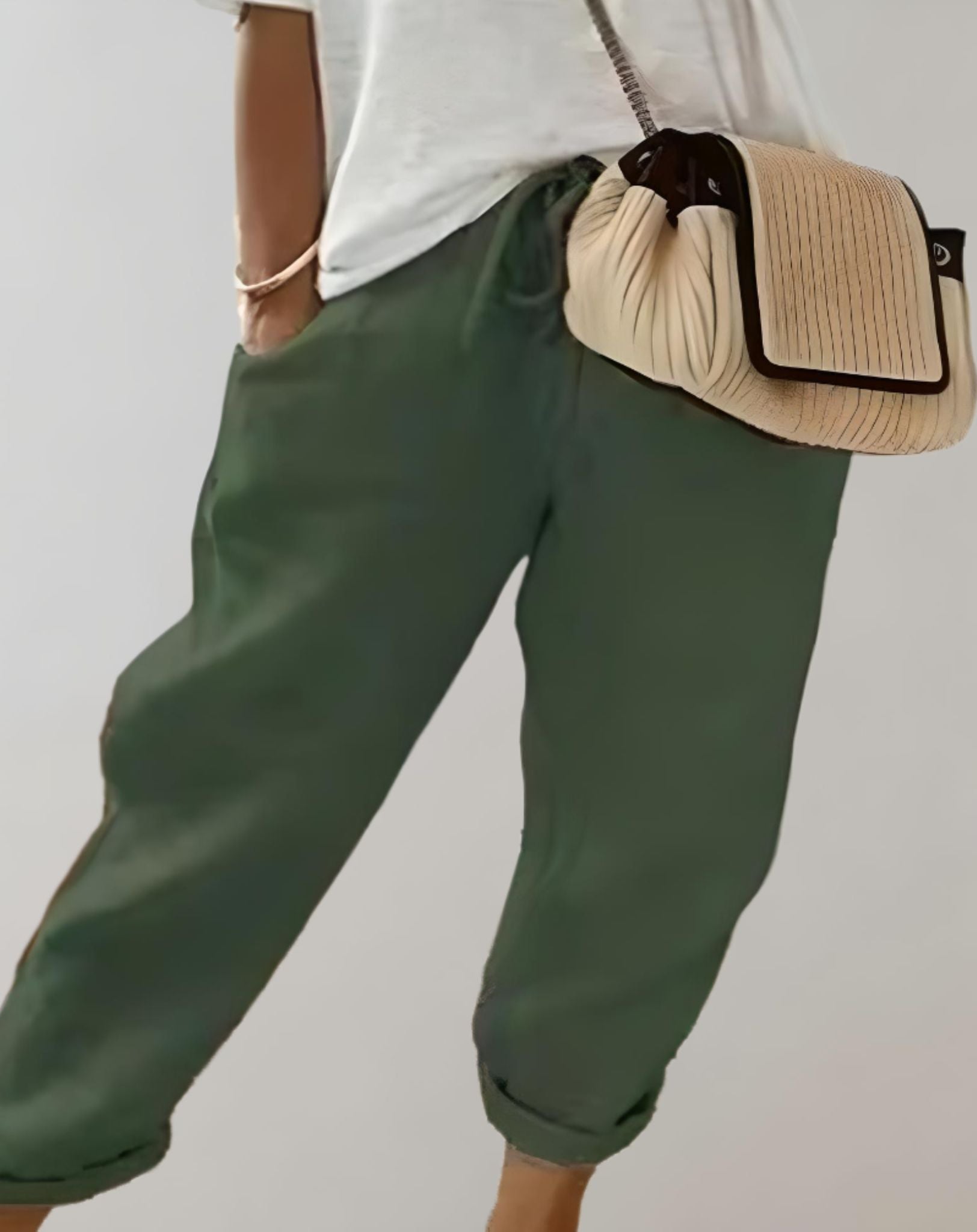 Kyla - Kurze Hose mit Strumpfband weitem Bein und zufälligem Design Hose