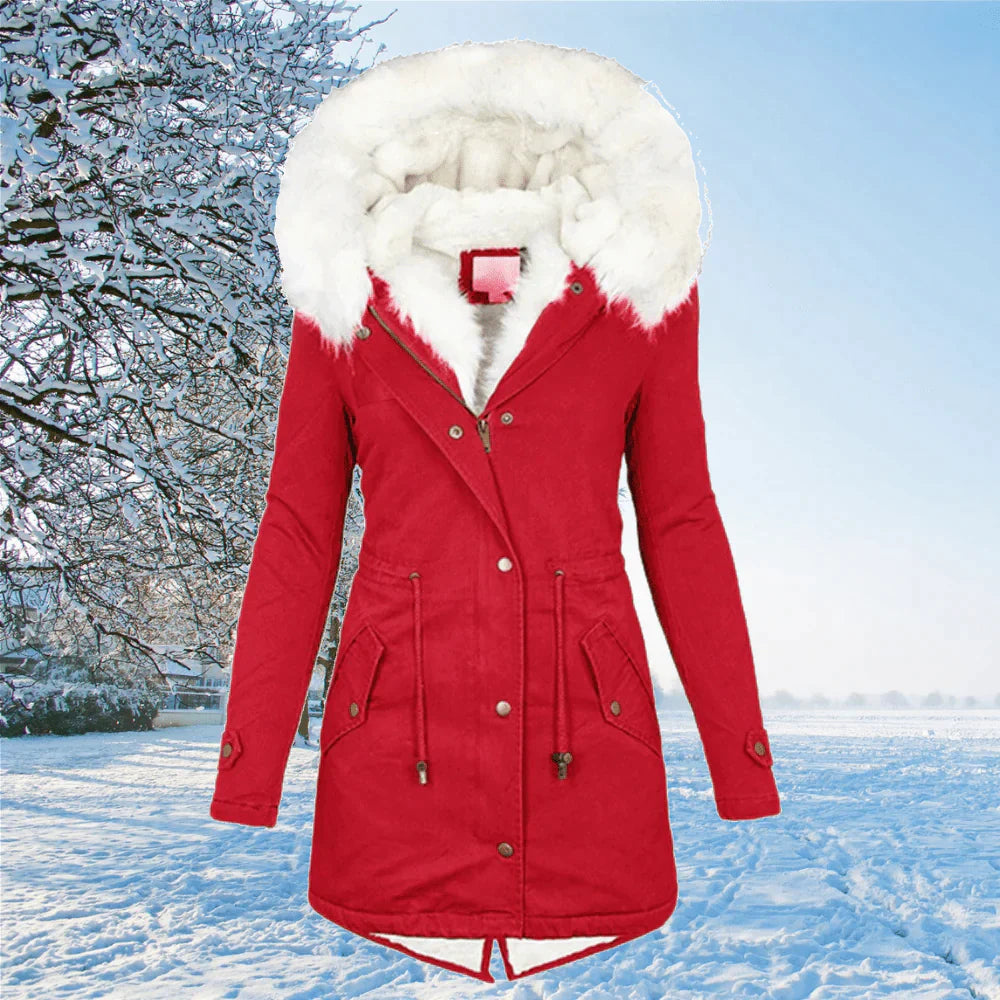 Damen Winterparka mit Kunstfellkapuze – Warmer, eleganter Mantel für kalte Tage
