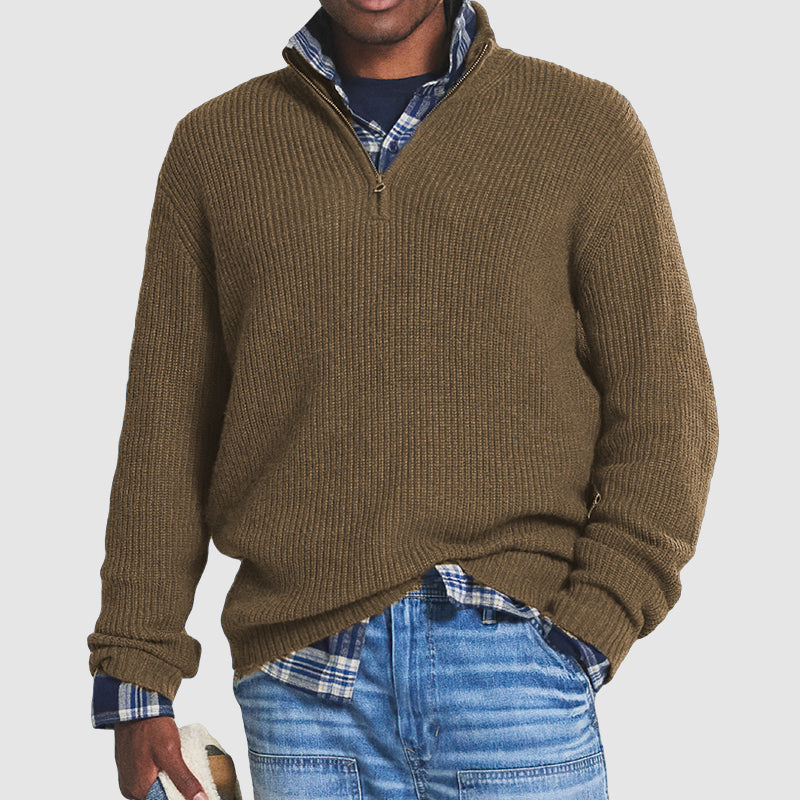 Milan - Luxus Herren Pullover mit halbem Reißverschluss
