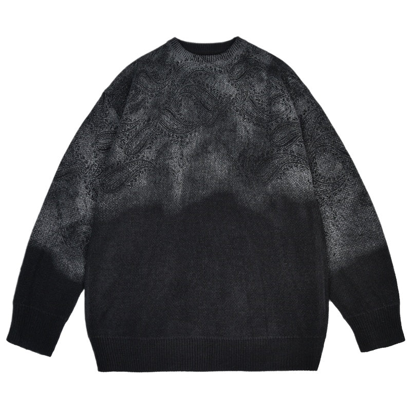 Barron | Trendy Übergröße Pullover mit Paisley-Design und Farbverlauf