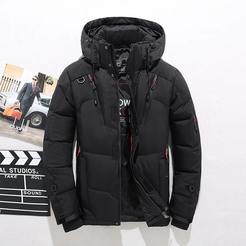 Herren Winterjacke Schwarz – Stylische und Wärmende Outdoor-Jacke mit Kapuze