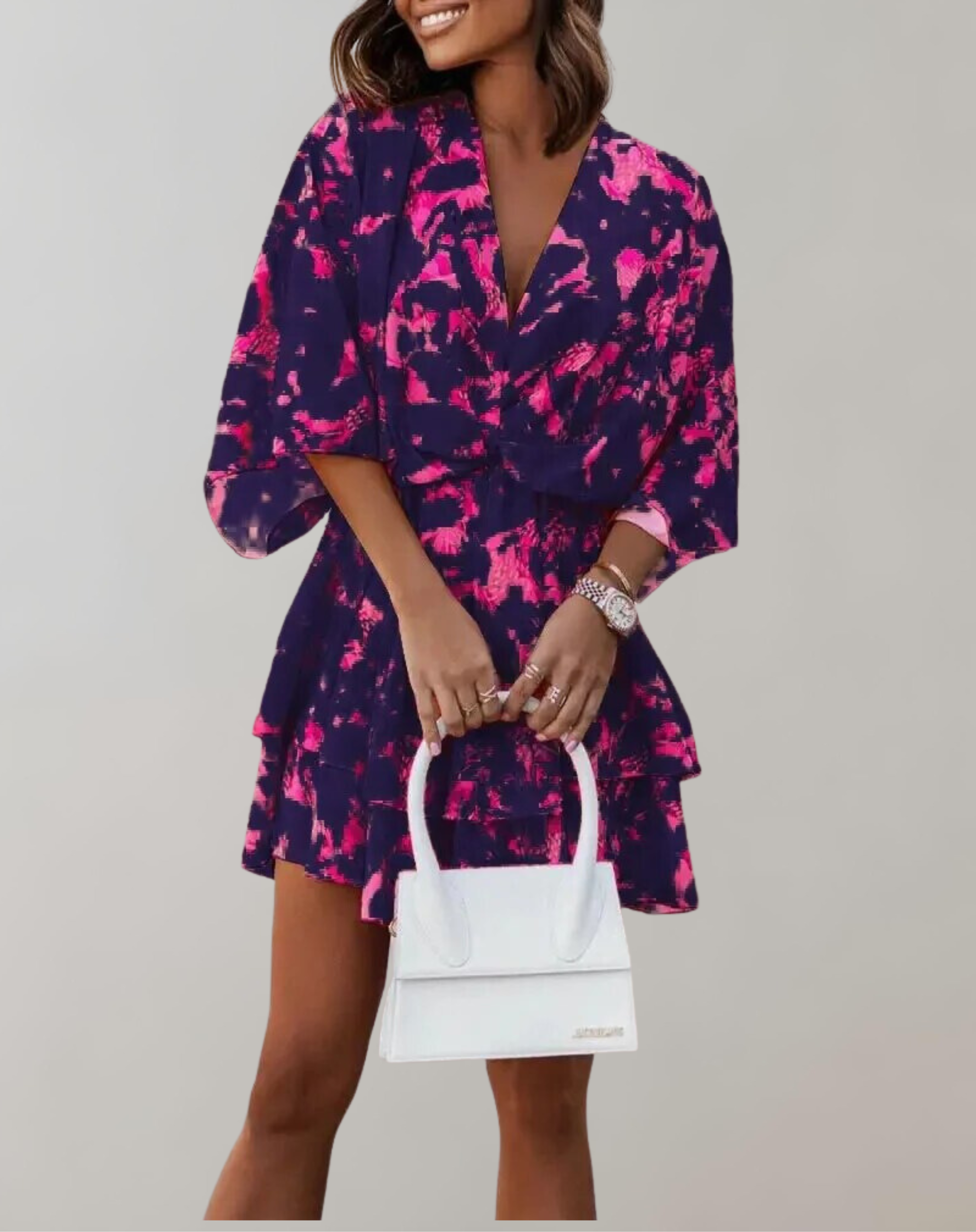 Katja - Damen V-Ausschnitt Fledermausärmel