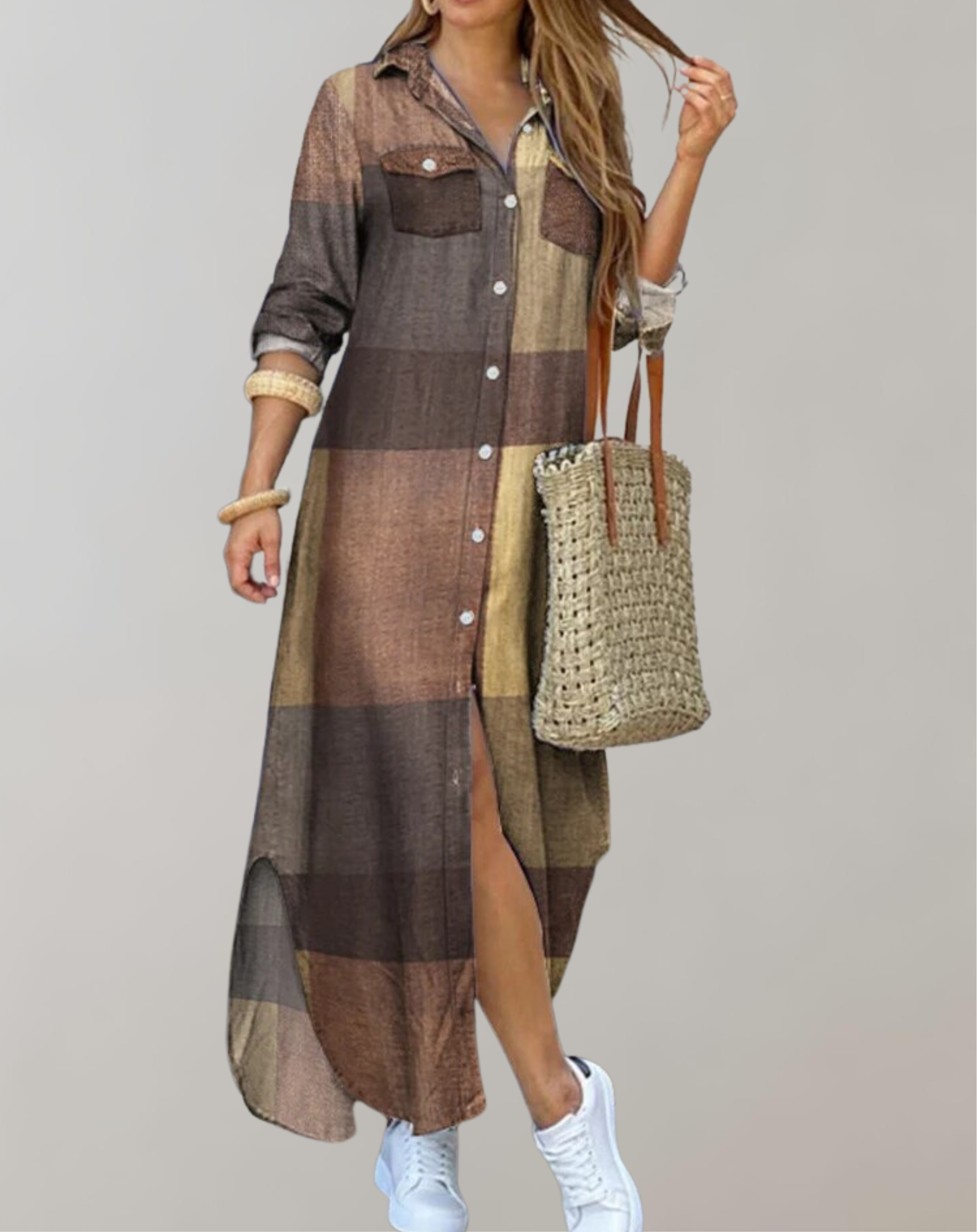 Norah - Bedrucktes Kleid mit geteilter