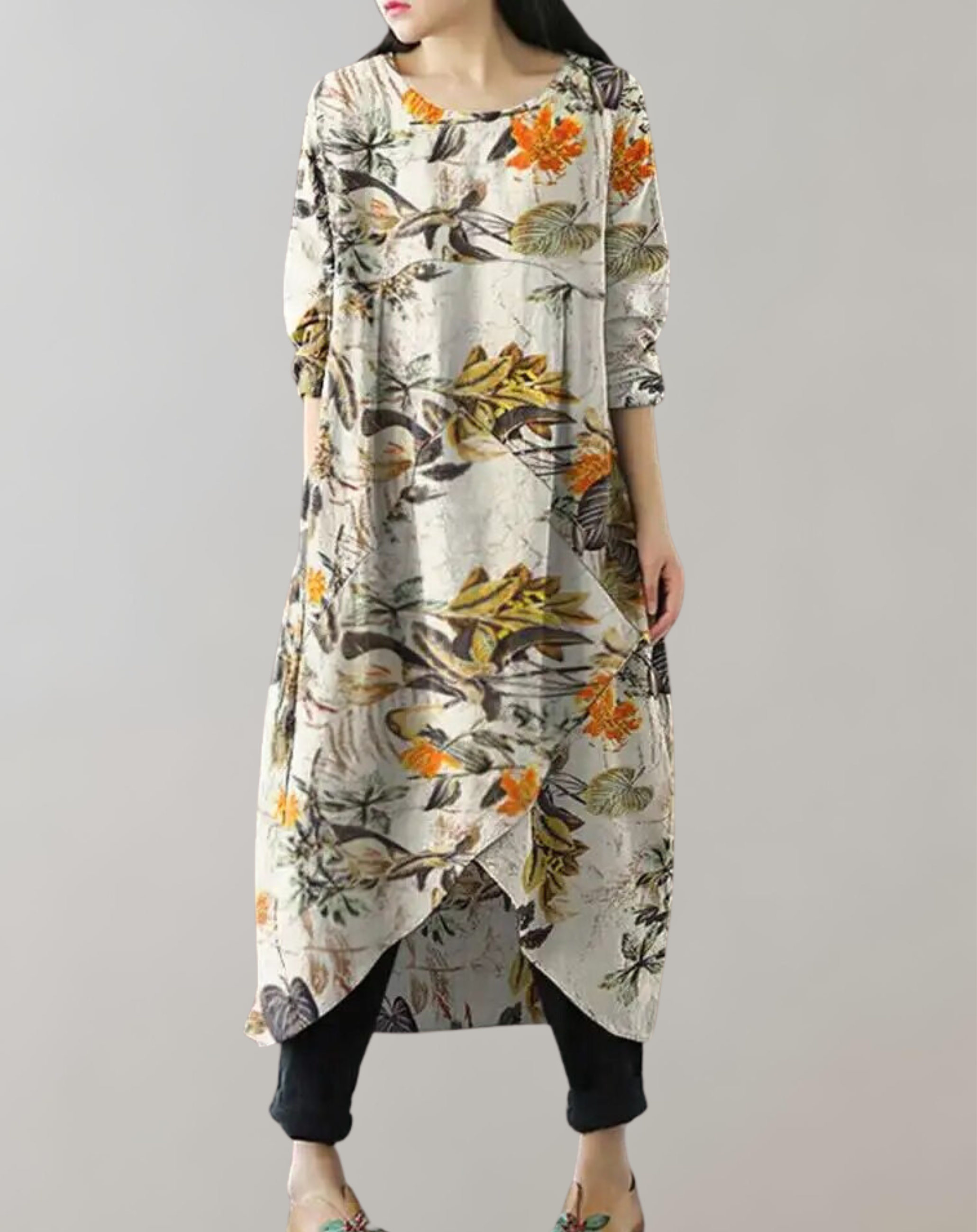 Daina - Damen Herbst Set mit langen Ärmeln und unregelmäßigem Saum