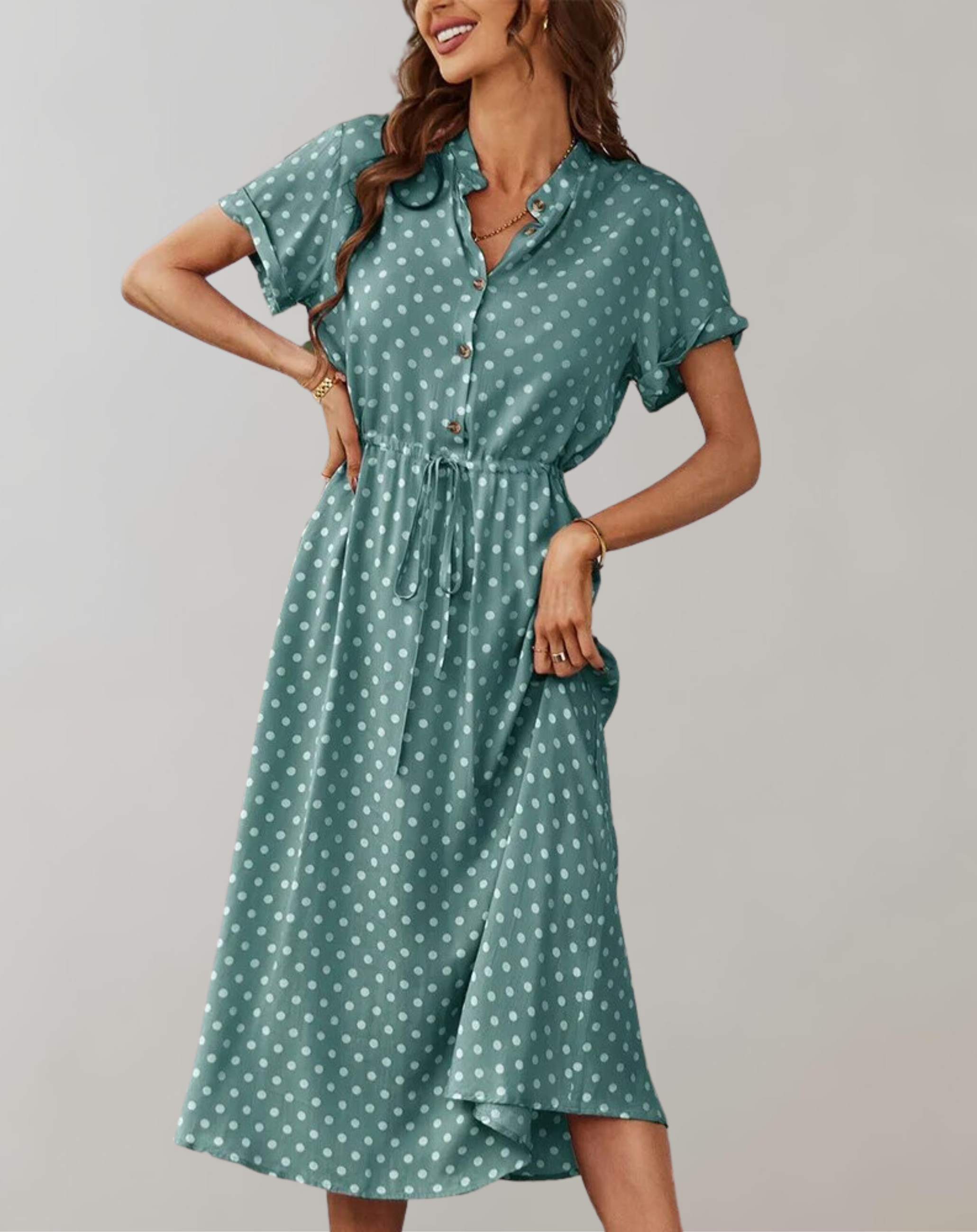 Edith - Frauen Casual Midi Urlaub Sommerkleid