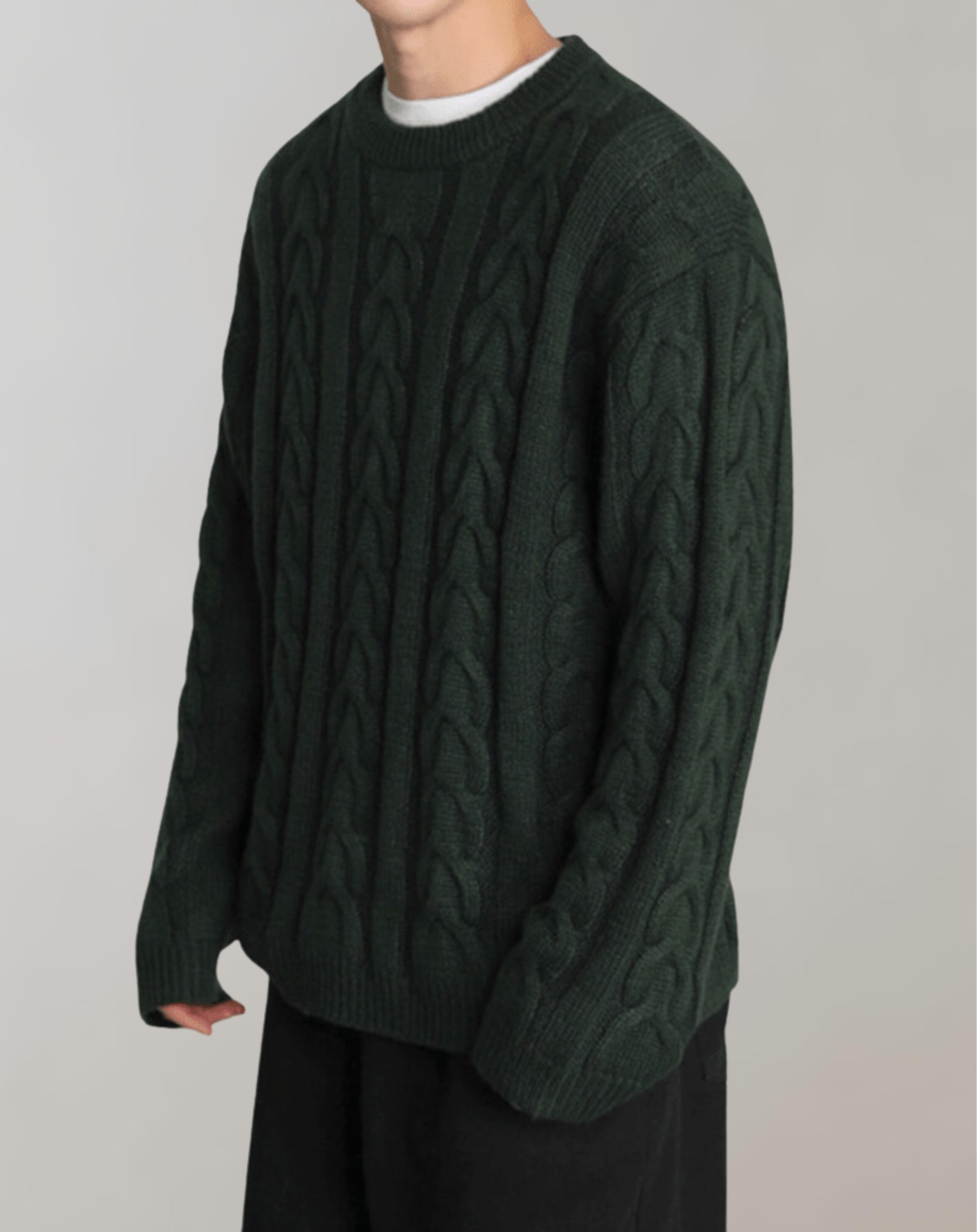 Olindo - Klassischer Zopfstrickpullover