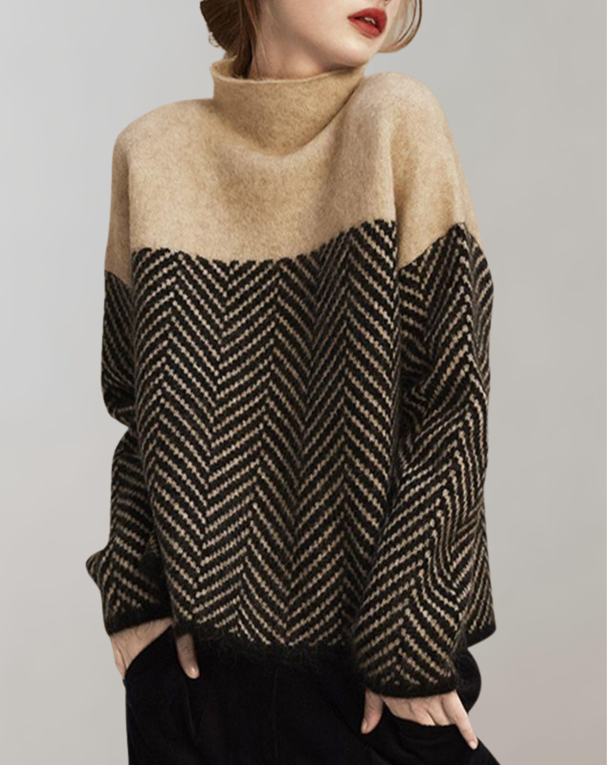 Leinen - Gemusterter Winterpullover