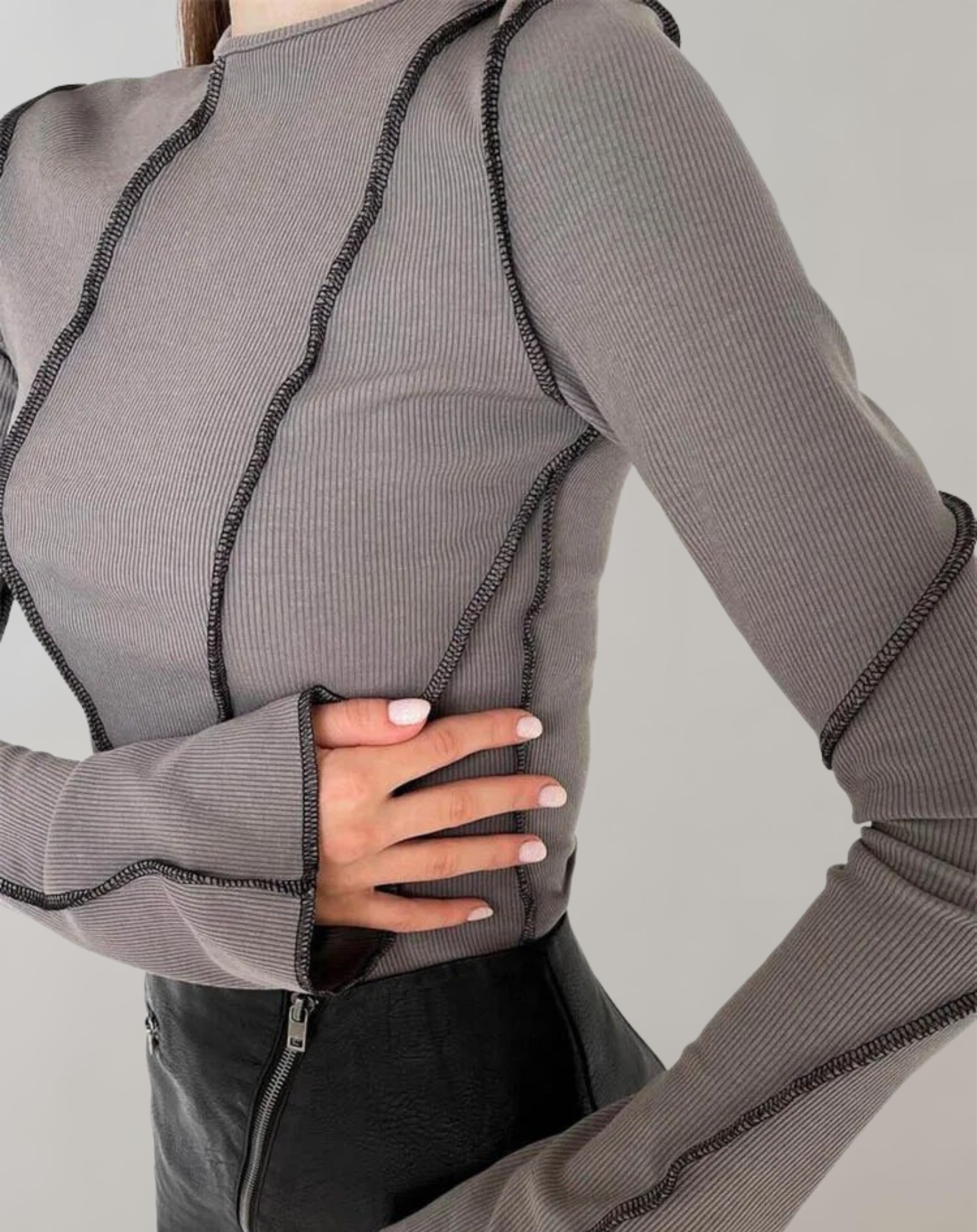 Diana - Patchwork-T-Shirts mit langen Ärmeln