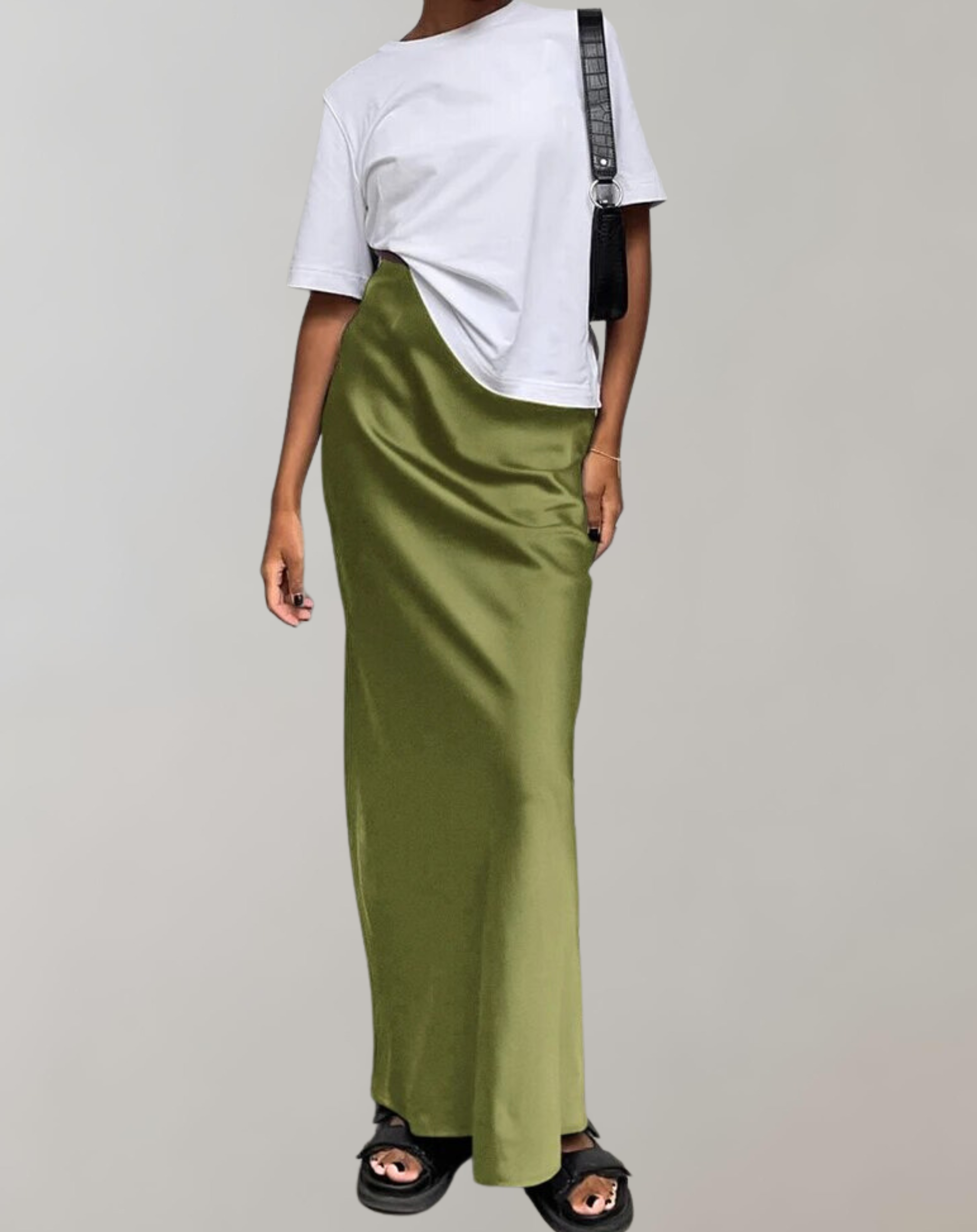 Isa - Elegante Satin Schwarz Trompete