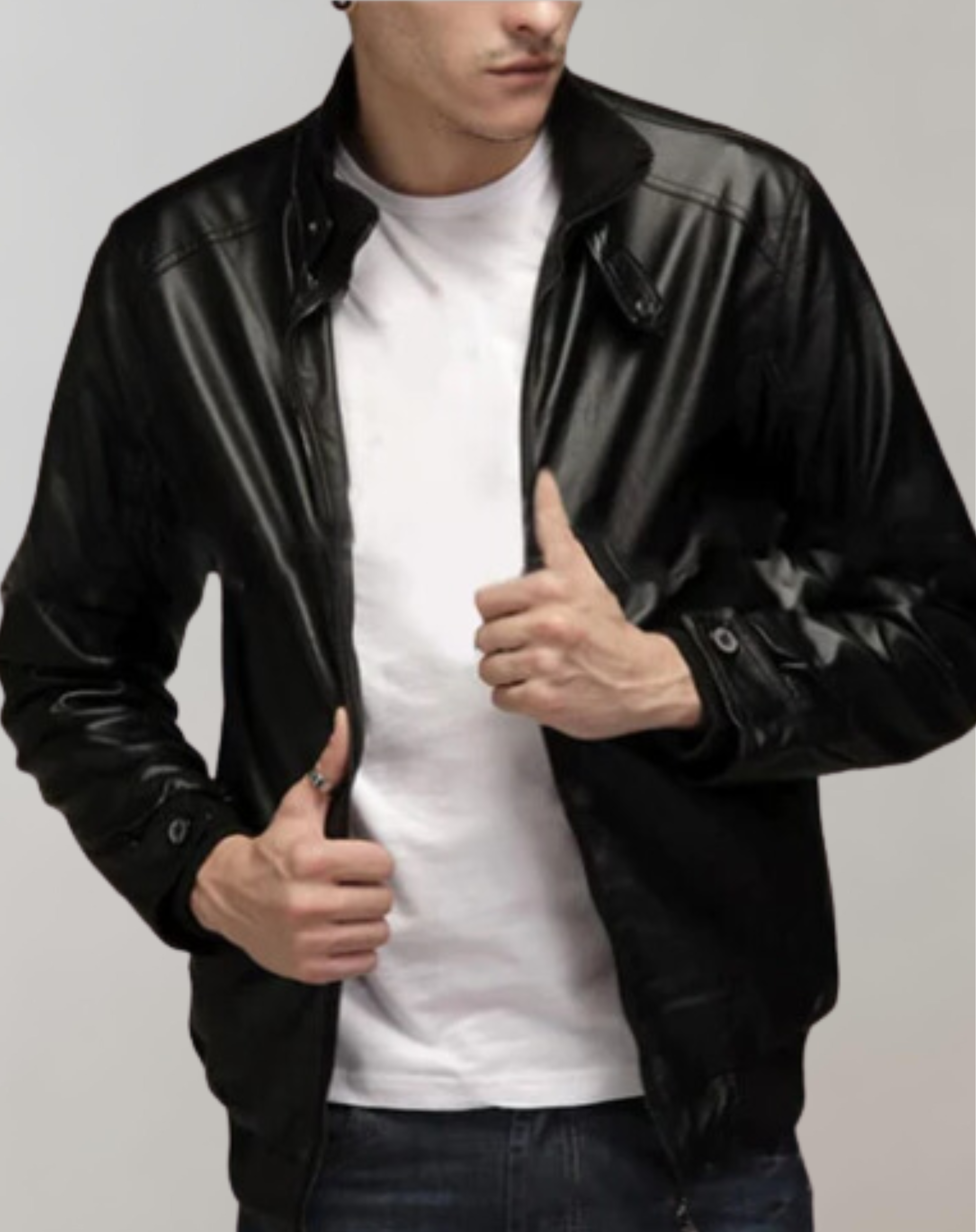 Herren - Leder-Motorradjacke