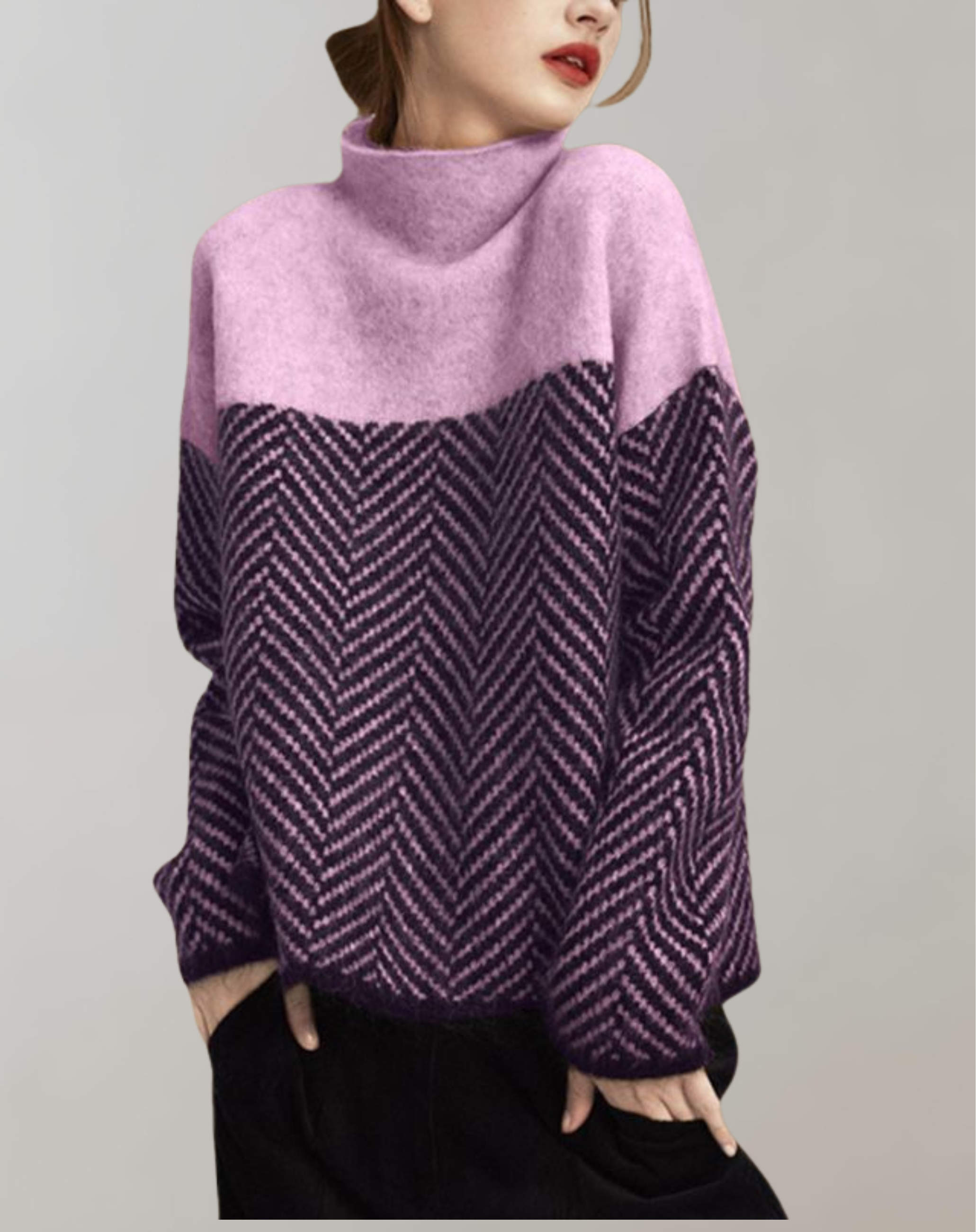 Leinen - Gemusterter Winterpullover