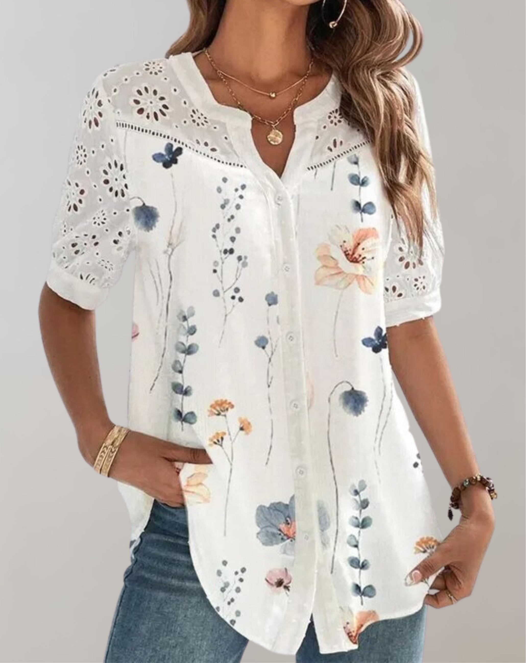 Dianne - Women Hollow Stickerei Floral