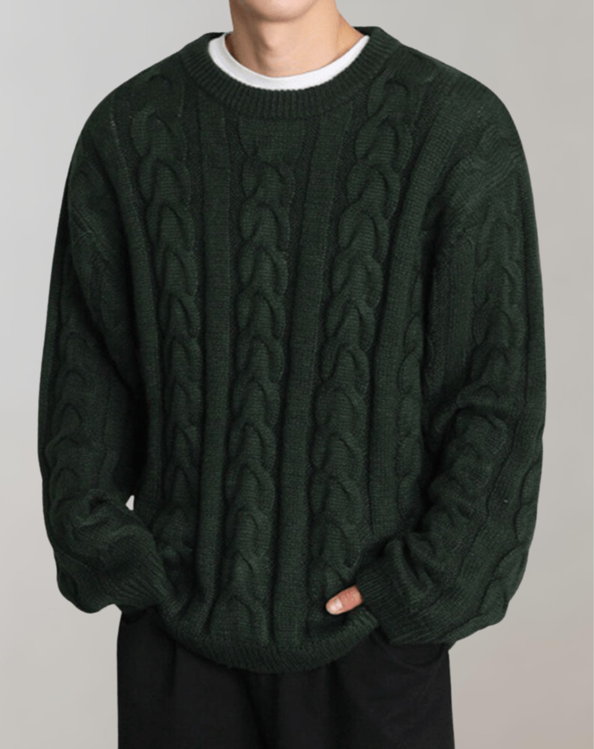 Olindo - Klassischer Zopfstrickpullover