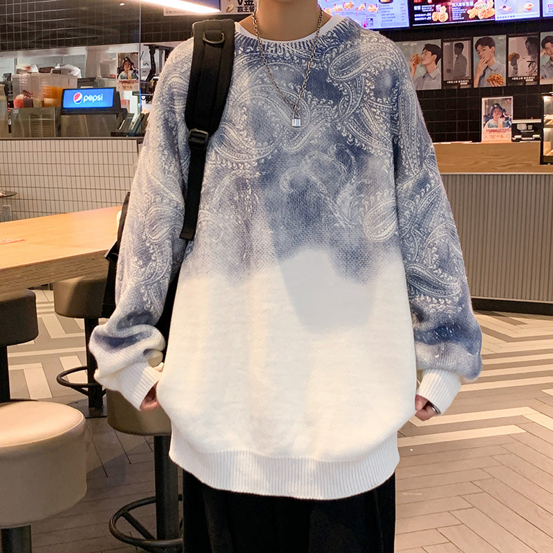 Barron | Trendy Übergröße Pullover mit Paisley-Design und Farbverlauf