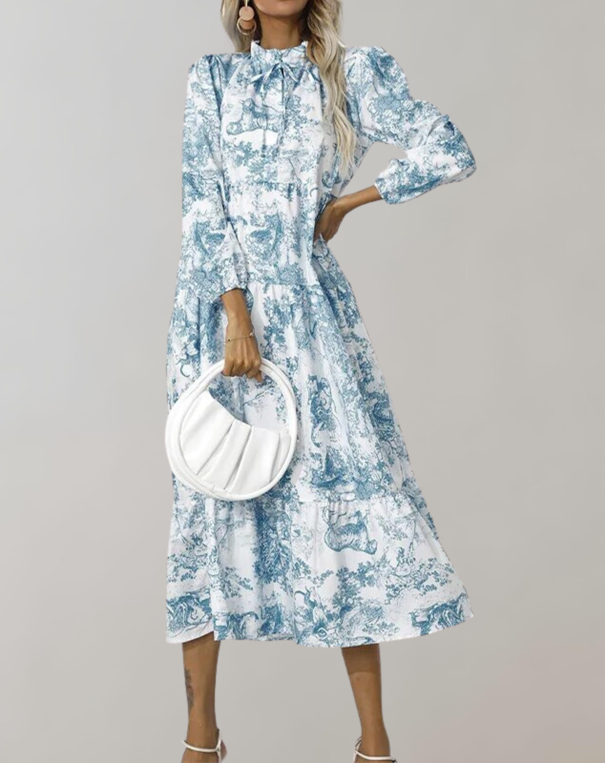 Sterre - Neue Langarm Frauen Midi-Kleid