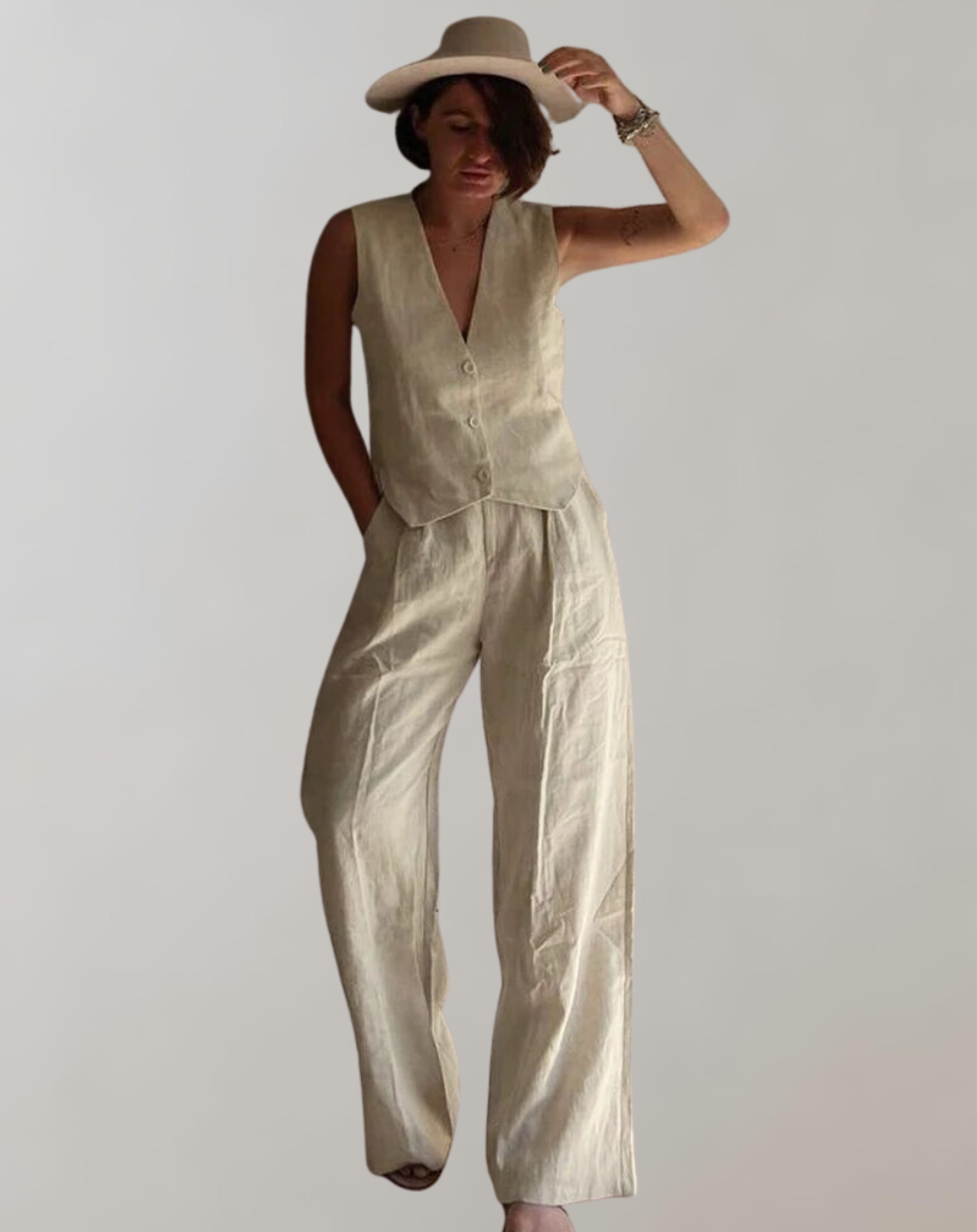 Teressa -  Tank-Top und High-Waist-Hosen