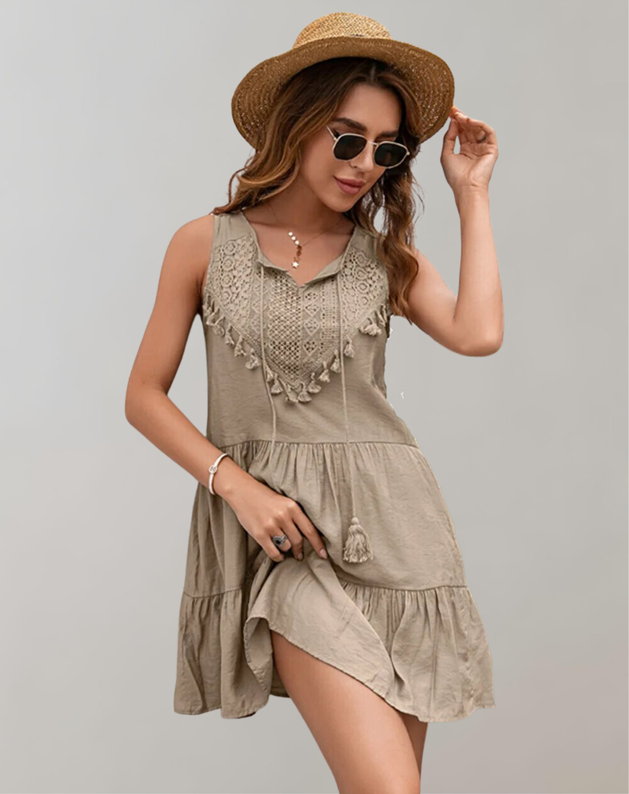 Klazina - Damen Sommer Casual Quasten