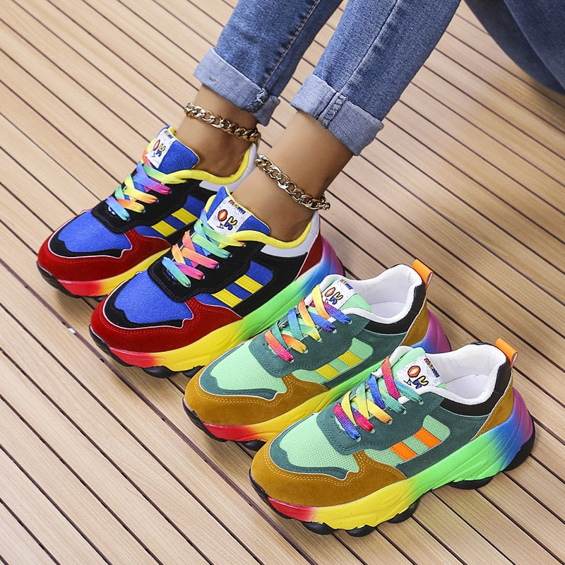WOLFF - SwiftStep Bequeme Regenbogen Turnschuhe