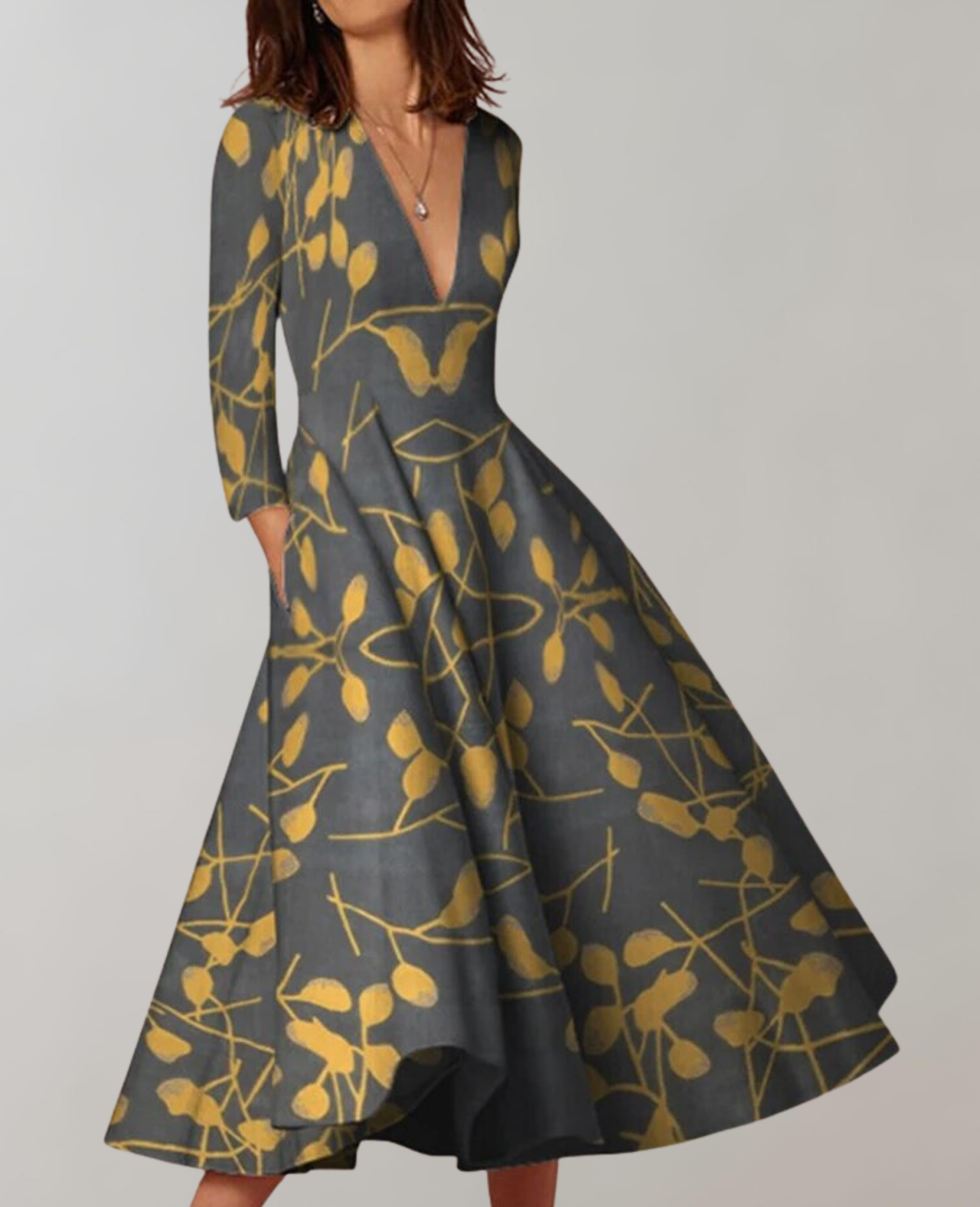 Pia - Loser Saum Langes Kleid