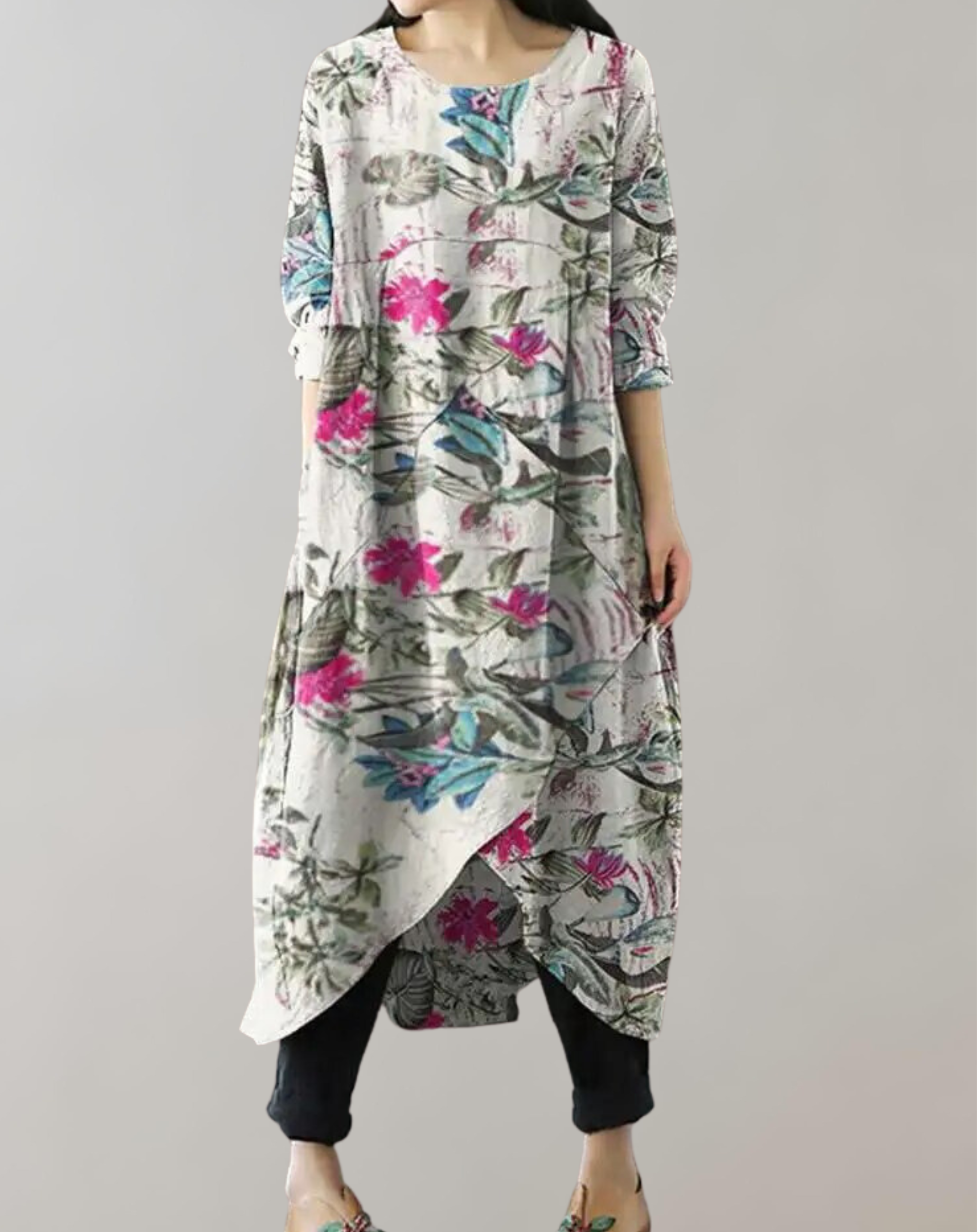 Daina - Damen Herbst Set mit langen Ärmeln und unregelmäßigem Saum