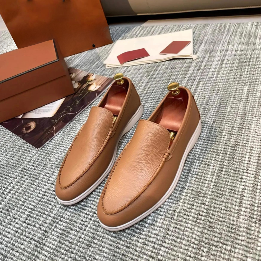 Enzo Herren Leder Slipper aus hochwertigem Rindsleder