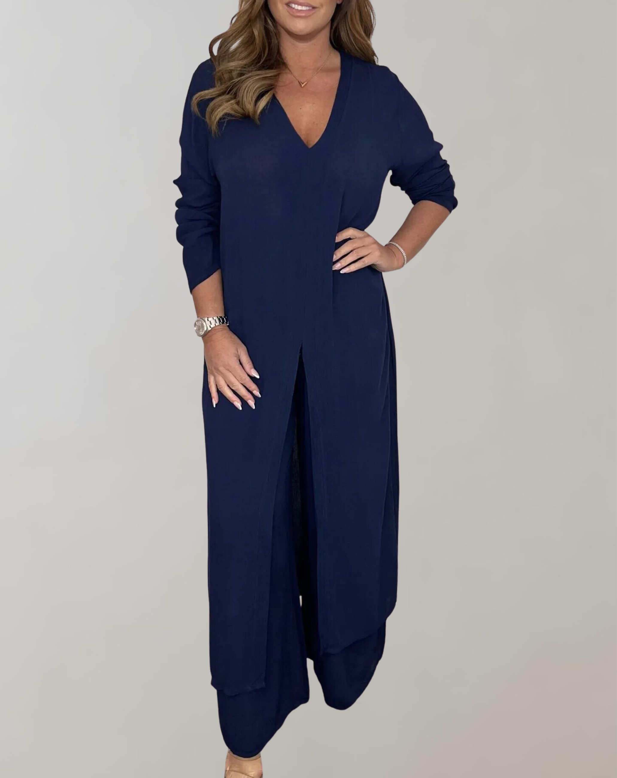 Wela - Langes Top mit elegantem hohem Schlitz