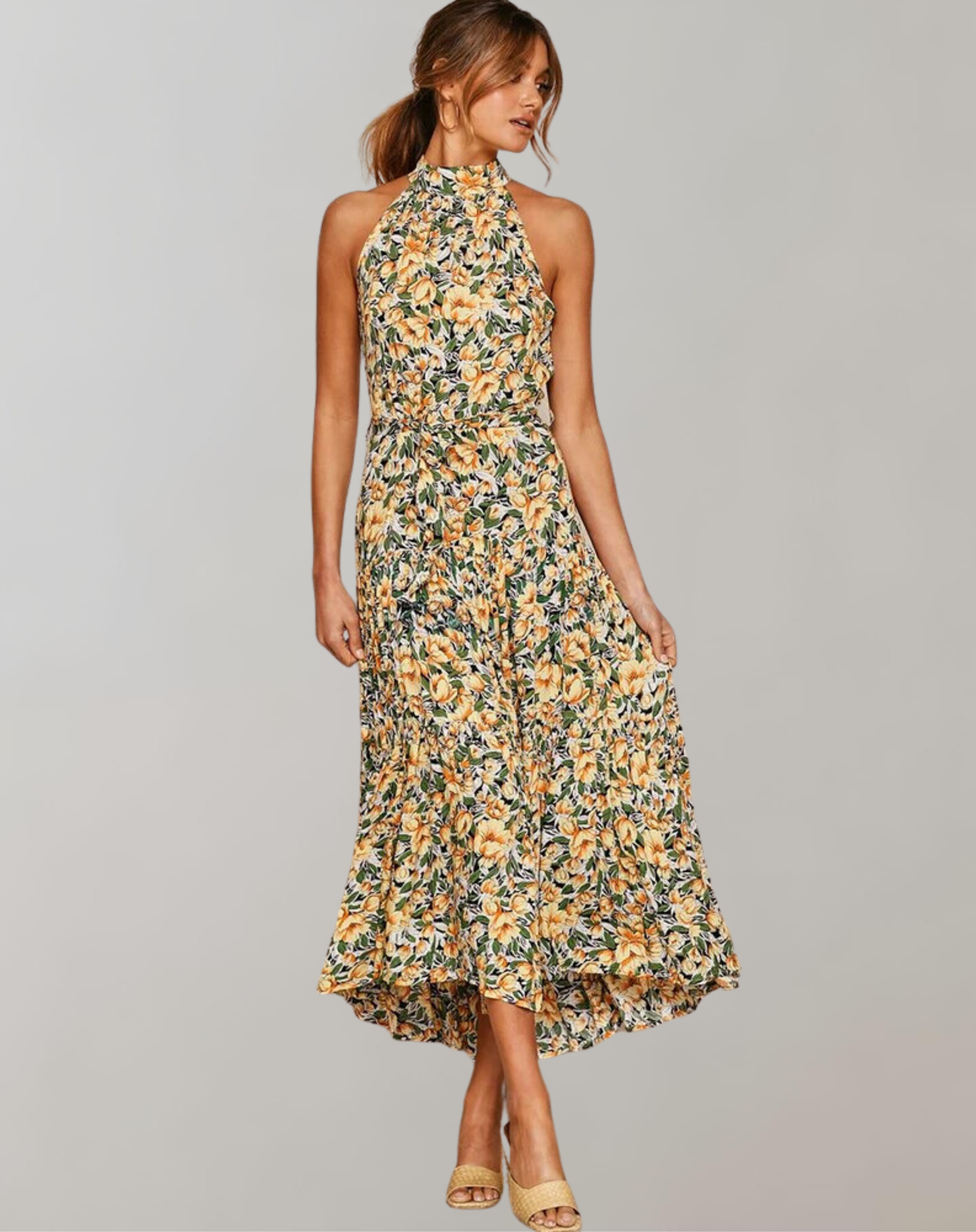 Britta - Langes Kleid Polka Dot Casual