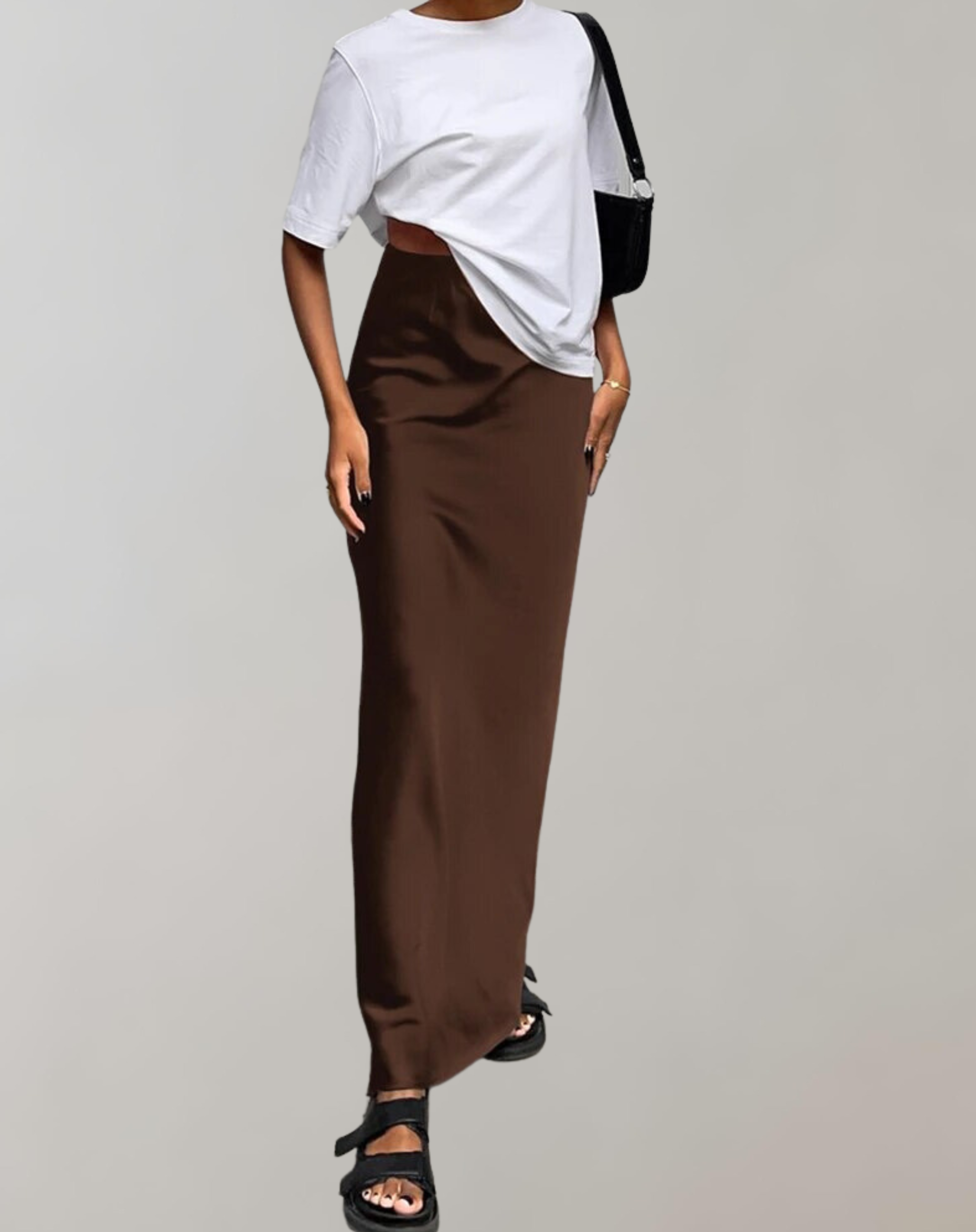 Isa - Elegante Satin Schwarz Trompete