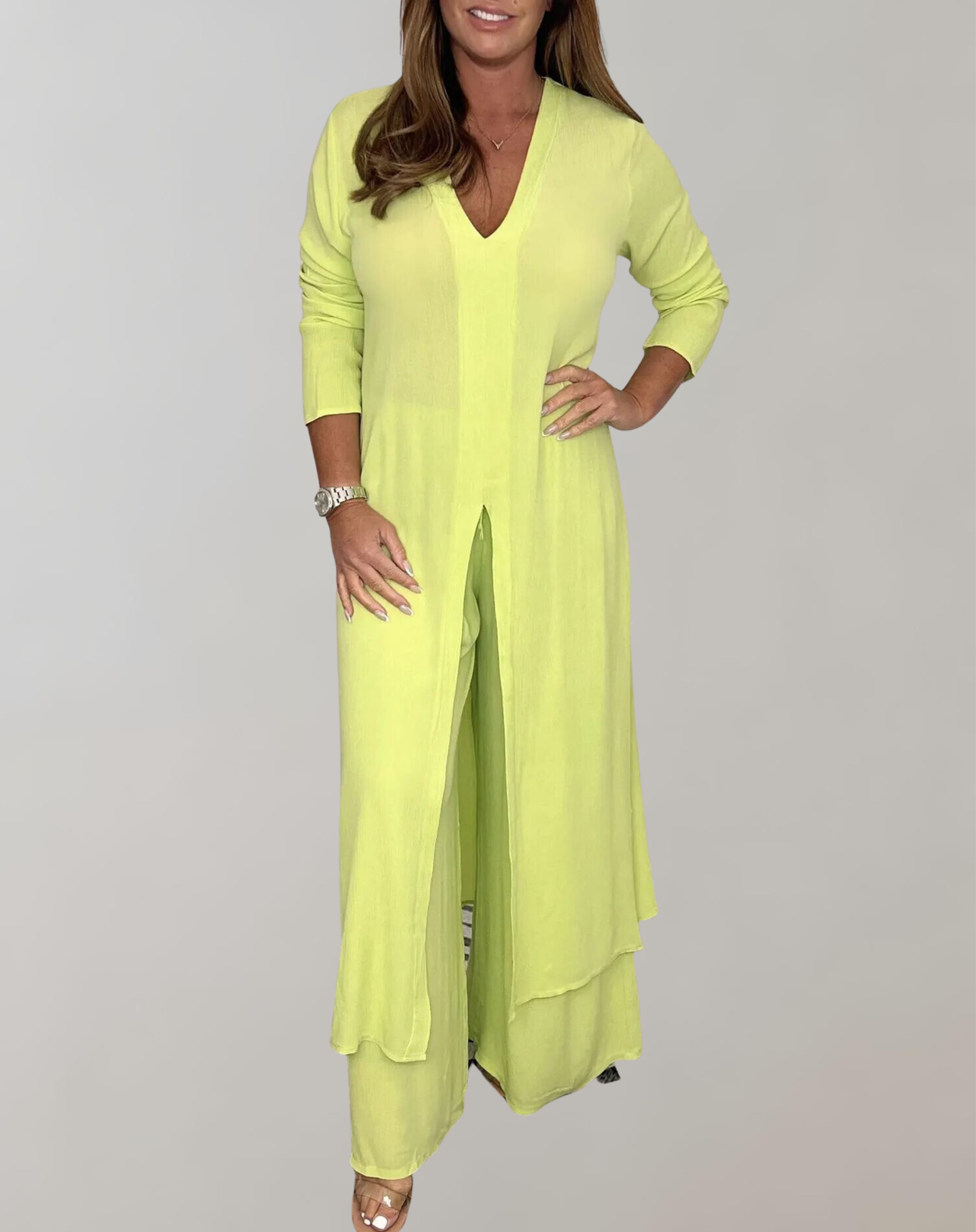 Wela - Langes Top mit elegantem hohem Schlitz