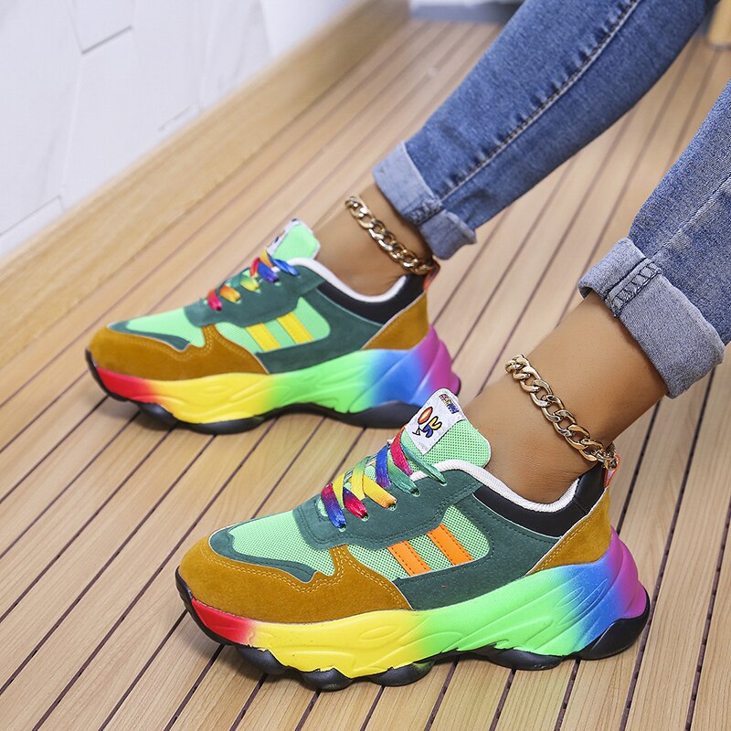 WOLFF - SwiftStep Bequeme Regenbogen Turnschuhe