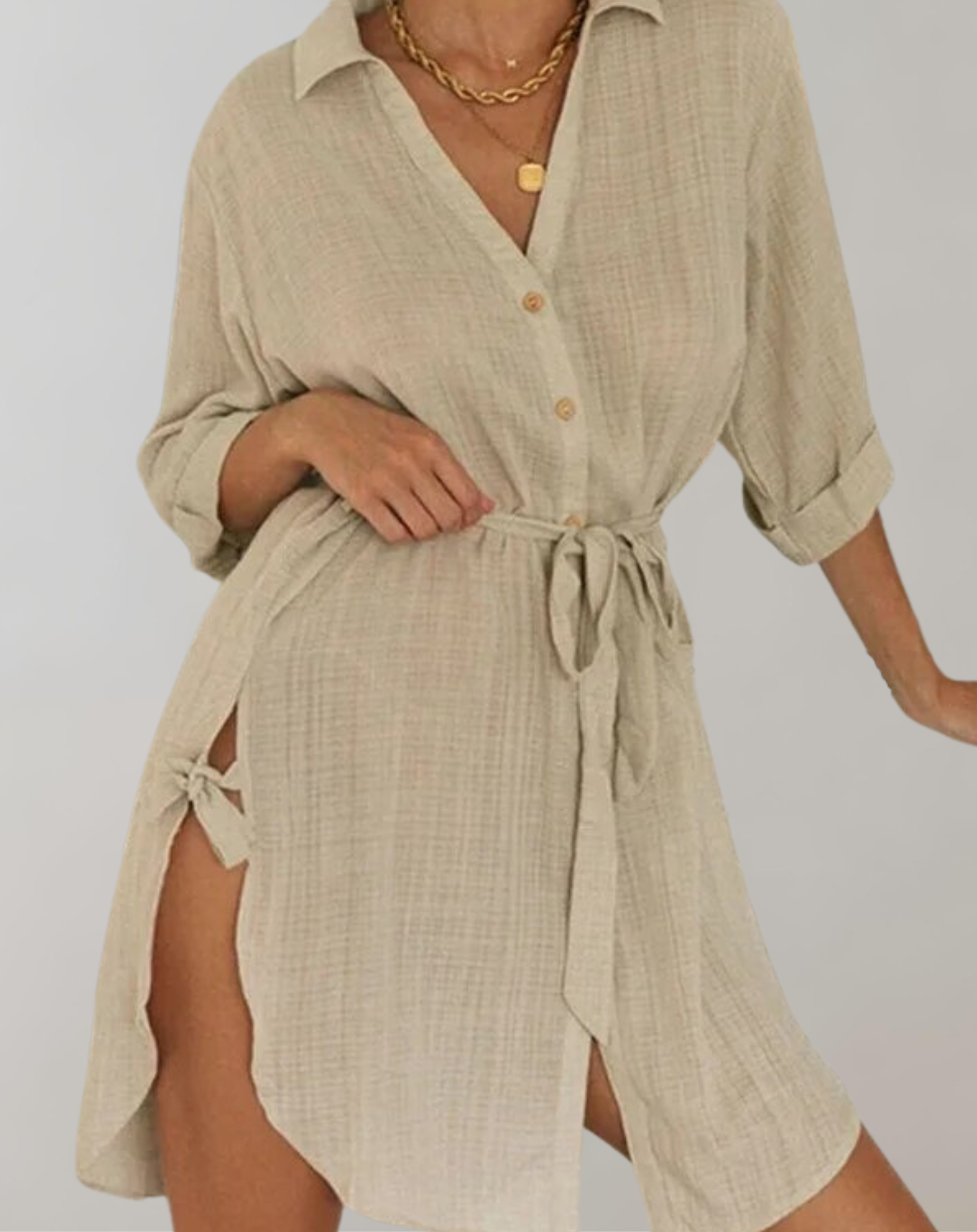 Paloma - Langärmeliges Leinenhemd in Übergrößen