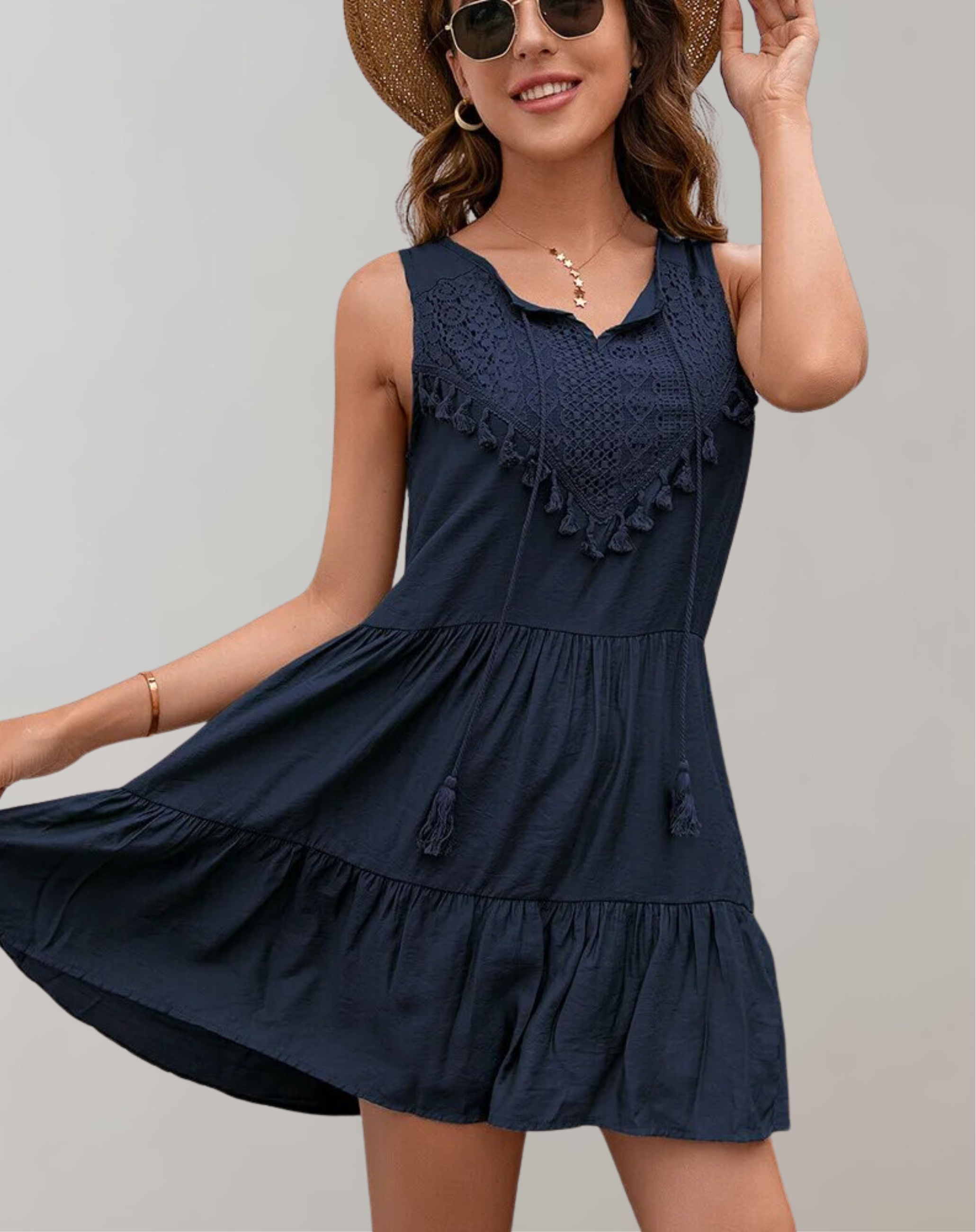 Klazina - Damen Sommer Casual Quasten