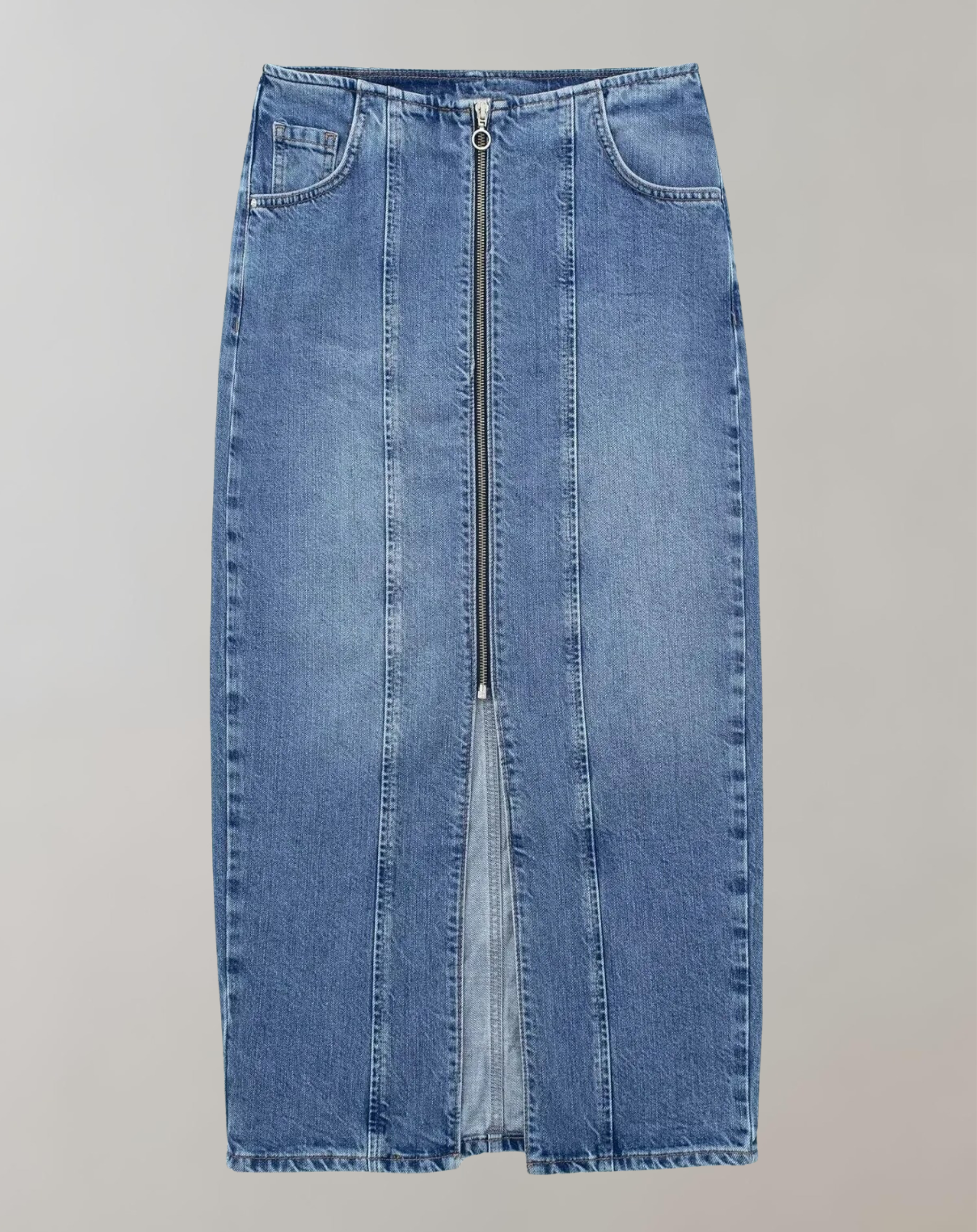 Melissa - Blauer Denim Rock Taschen