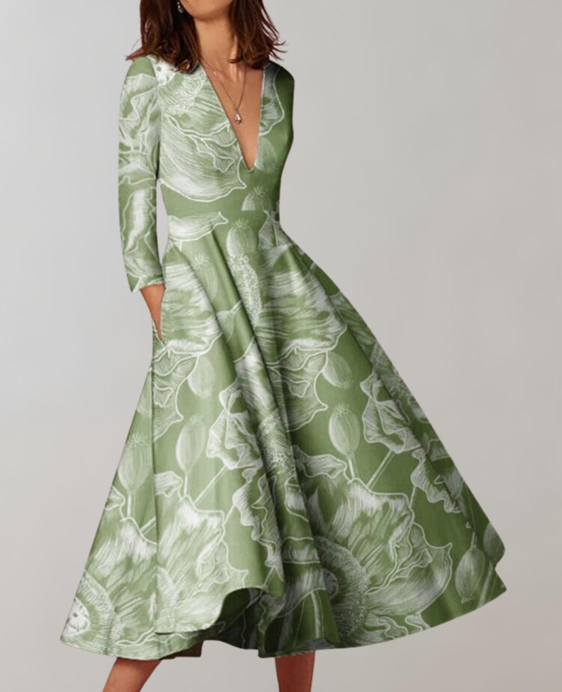 Pia - Loser Saum Langes Kleid