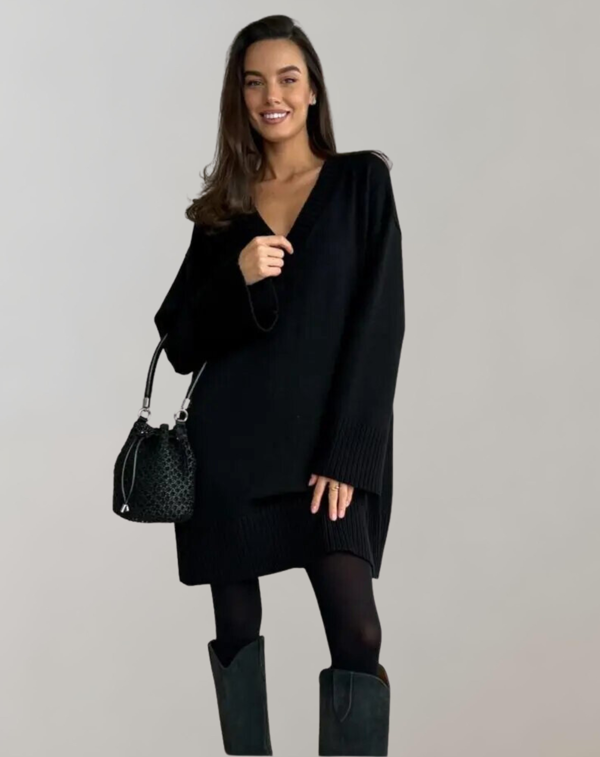 Nella - Kurzes Strickkleid mit Streifen