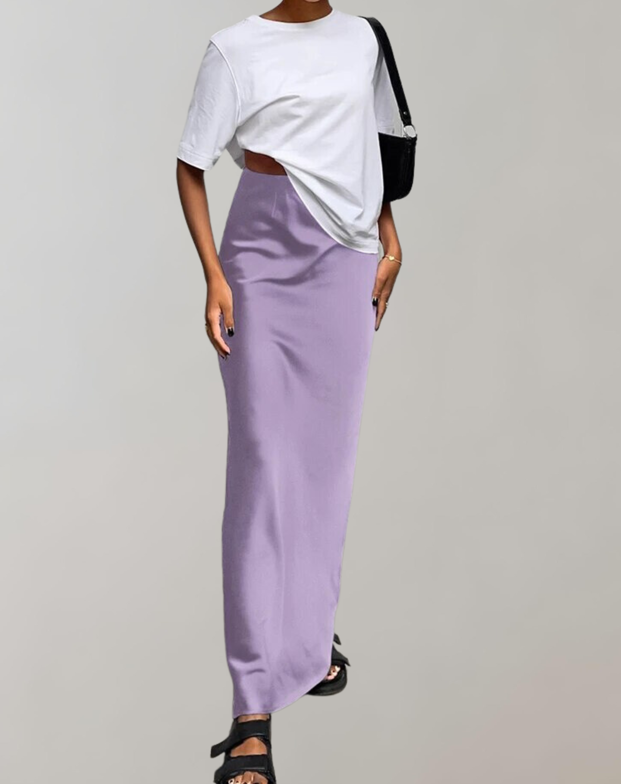 Isa - Elegante Satin Schwarz Trompete