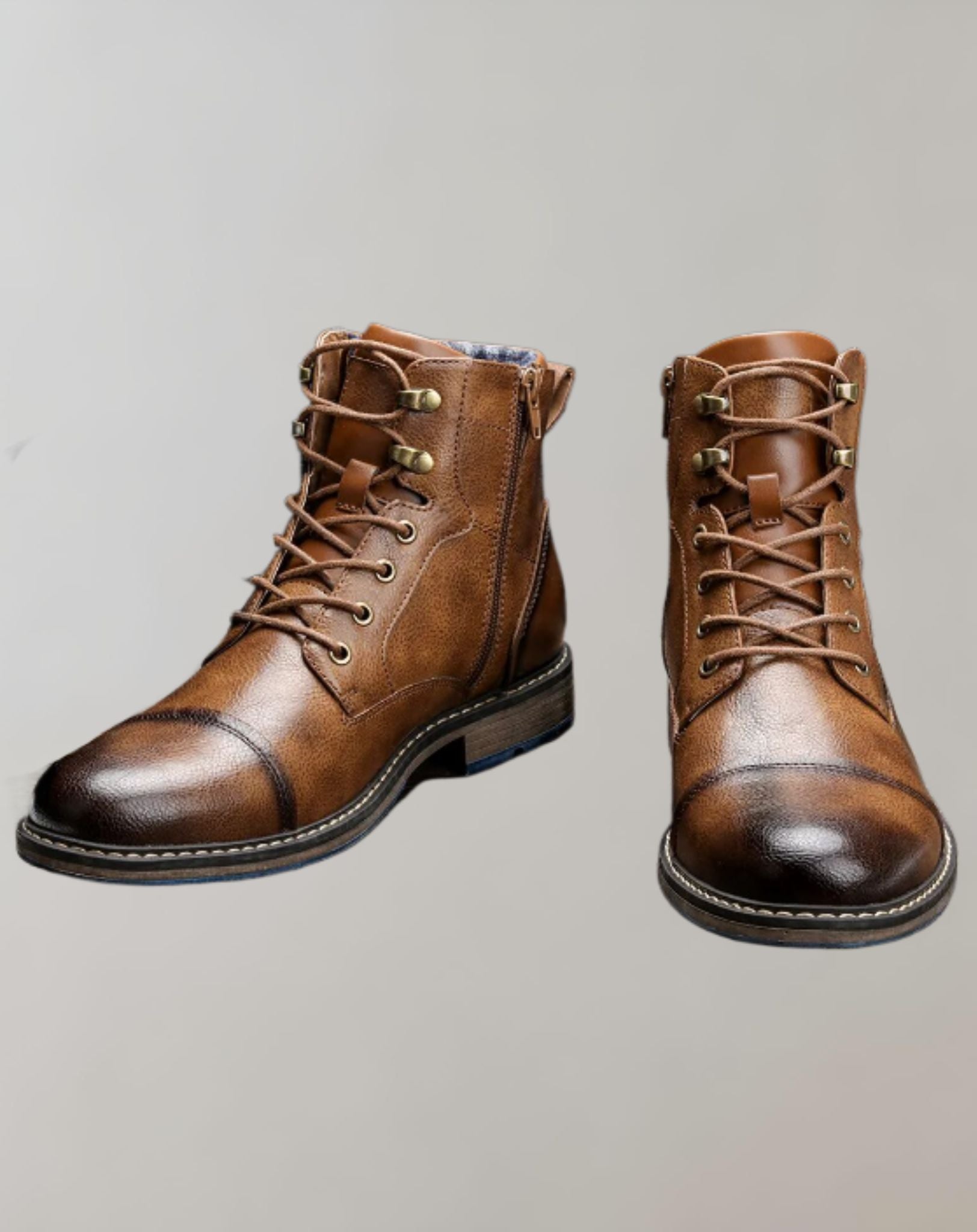 Angelo - Dunkelbraune und glänzende hoch geschnittene Stiefel für Herren Schuhe