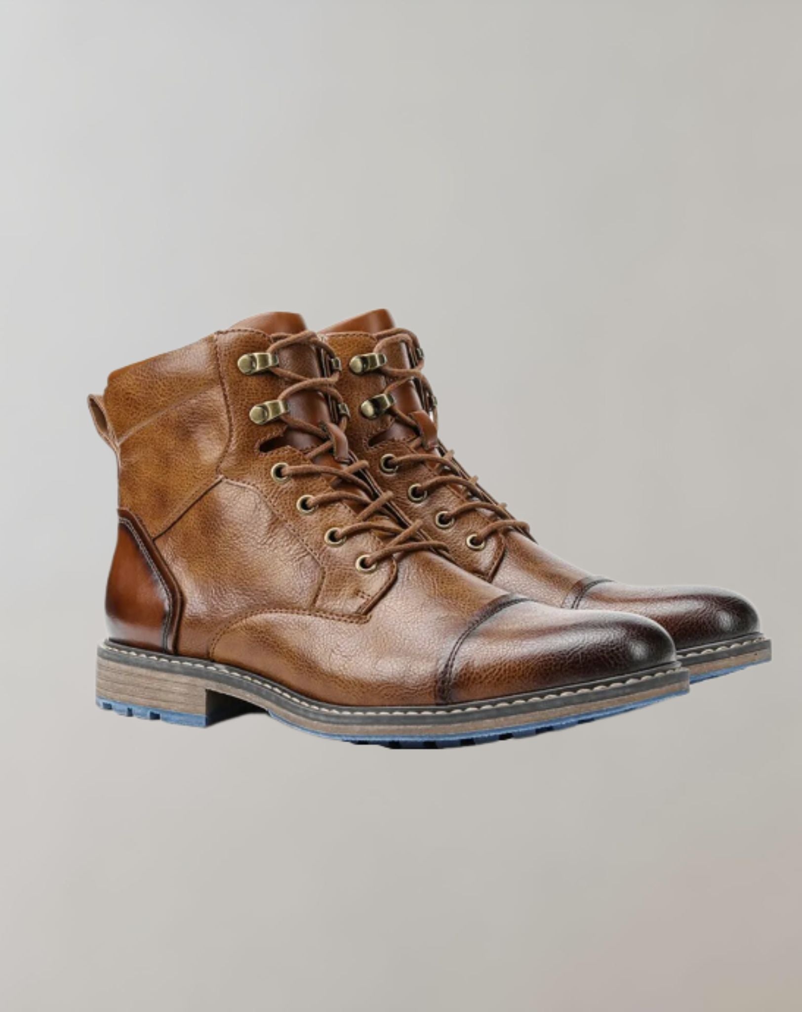 Angelo - Dunkelbraune und glänzende hoch geschnittene Stiefel für Herren Schuhe