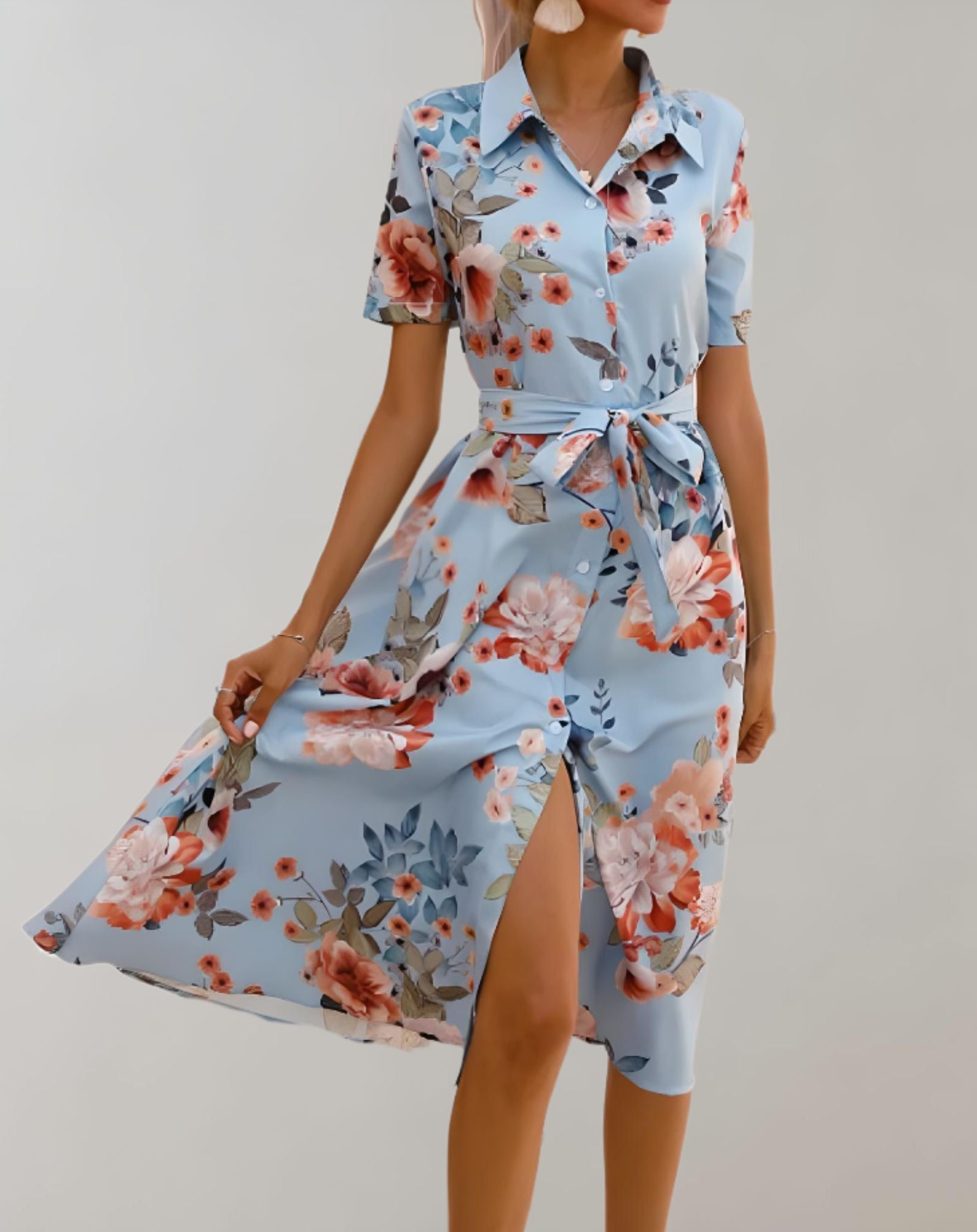 Anica - Kleid mit Schleifenband und Blumenmuster Kleid