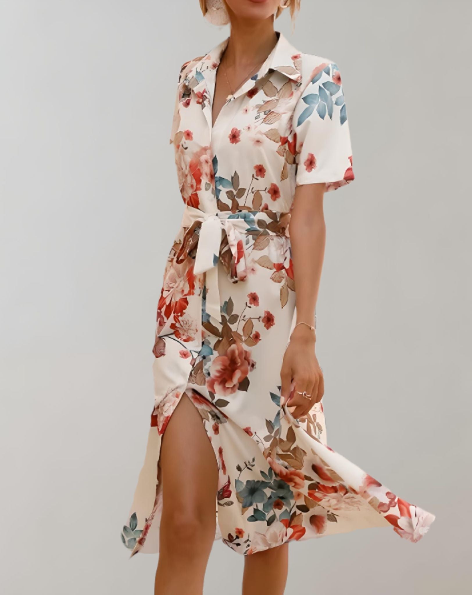 Anica - Kleid mit Schleifenband und Blumenmuster Kleid