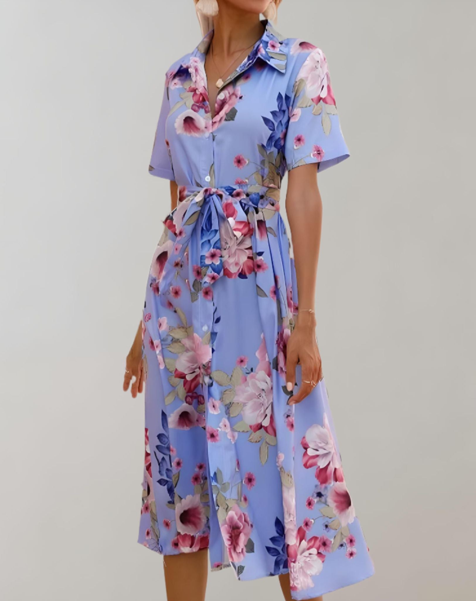 Anica - Kleid mit Schleifenband und Blumenmuster Kleid