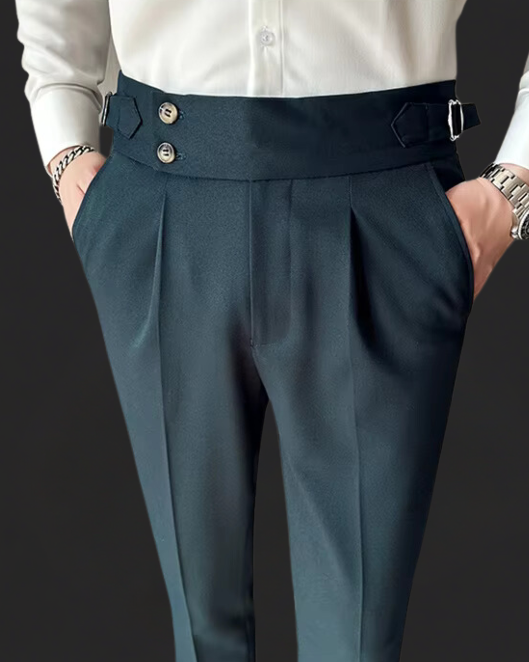 Elegante Herrenpantalon mit verstellbarem Bund für stilvolle Anlässe