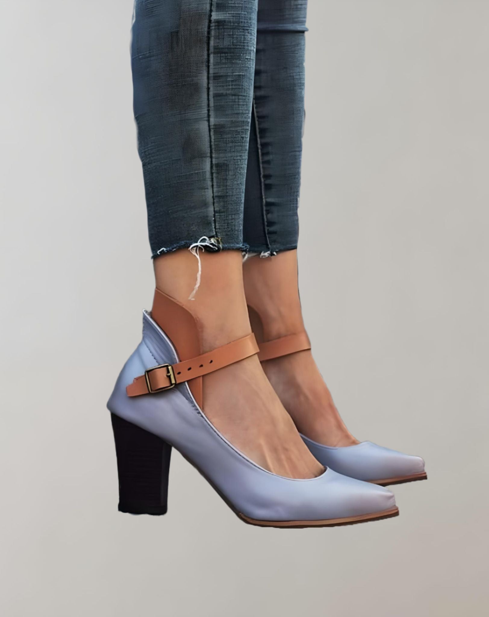 Emma -  Halbhohe geschlossene Absätze mit Riemendesign Schuhe