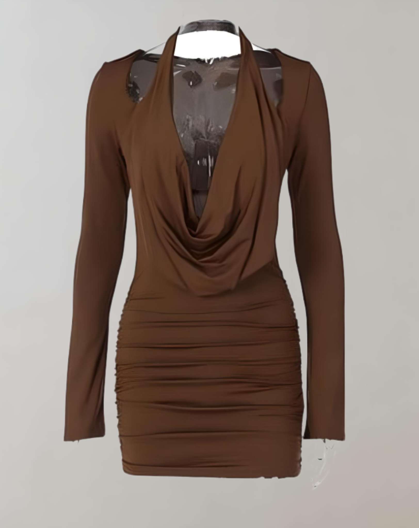 Ophelia -  Figurbetontes Kleid mit zufälligem Druckdesign und langen Ärmeln Kleid
