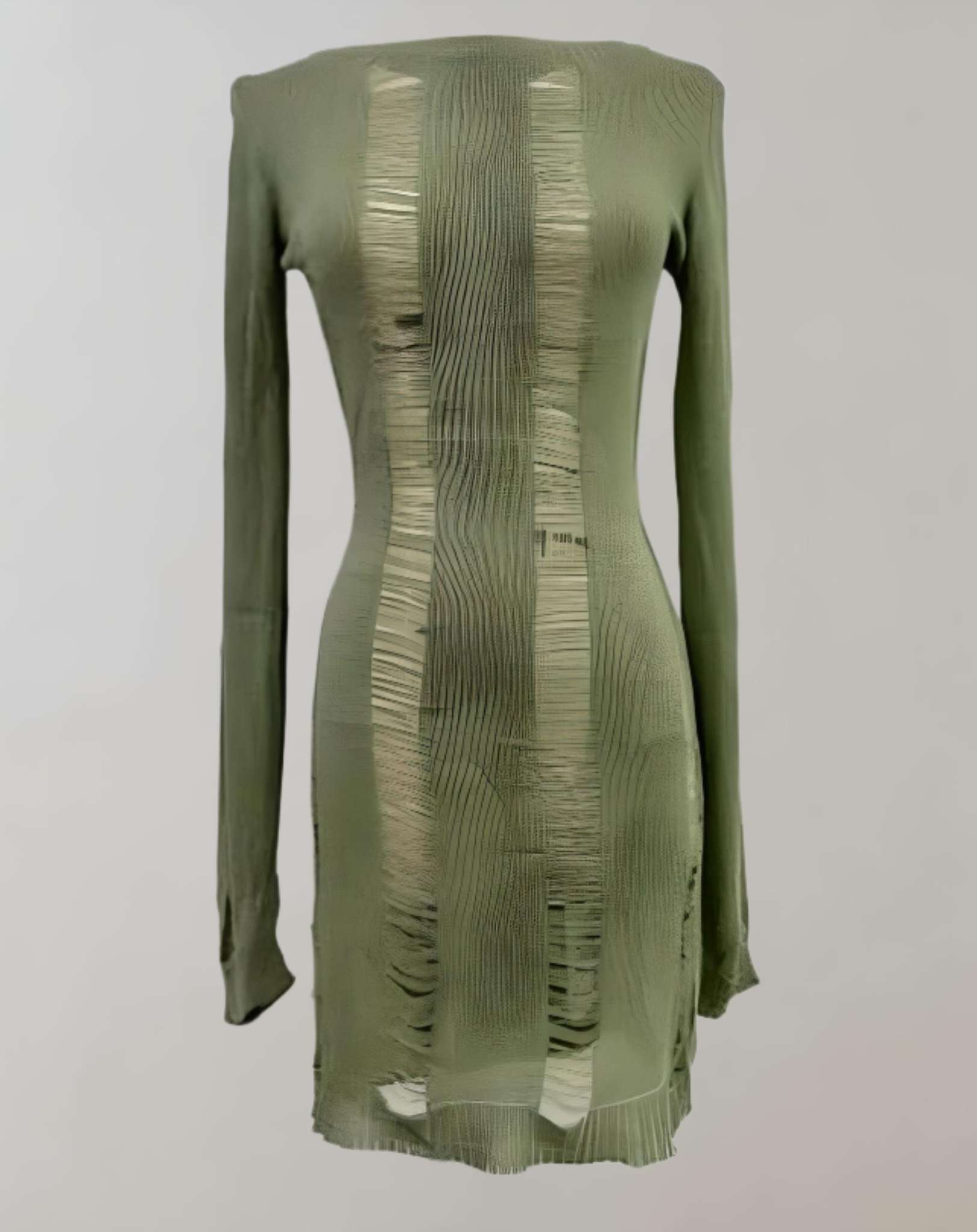 Ophelia -  Figurbetontes Kleid mit zufälligem Druckdesign und langen Ärmeln Kleid