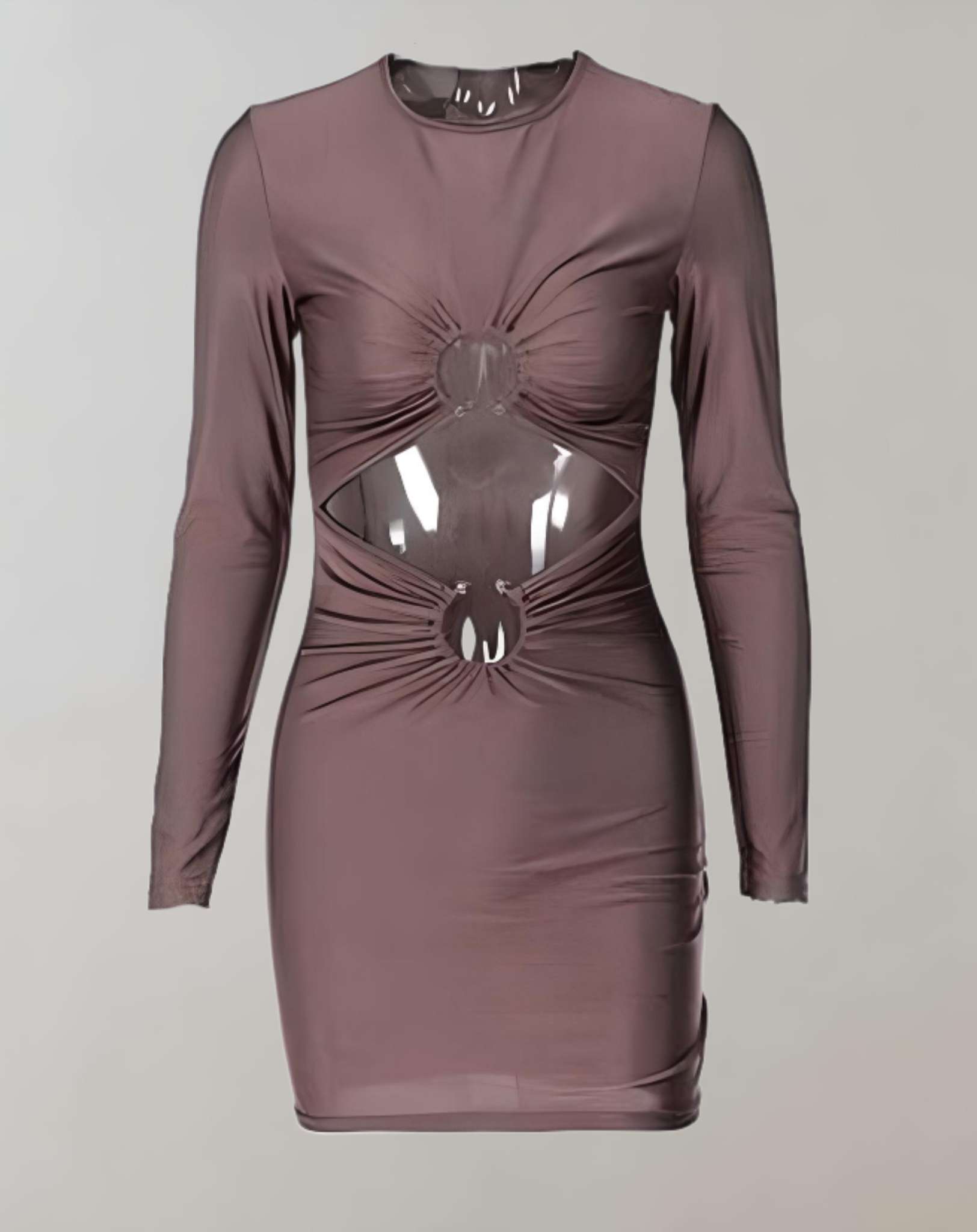 Ophelia -  Figurbetontes Kleid mit zufälligem Druckdesign und langen Ärmeln Kleid