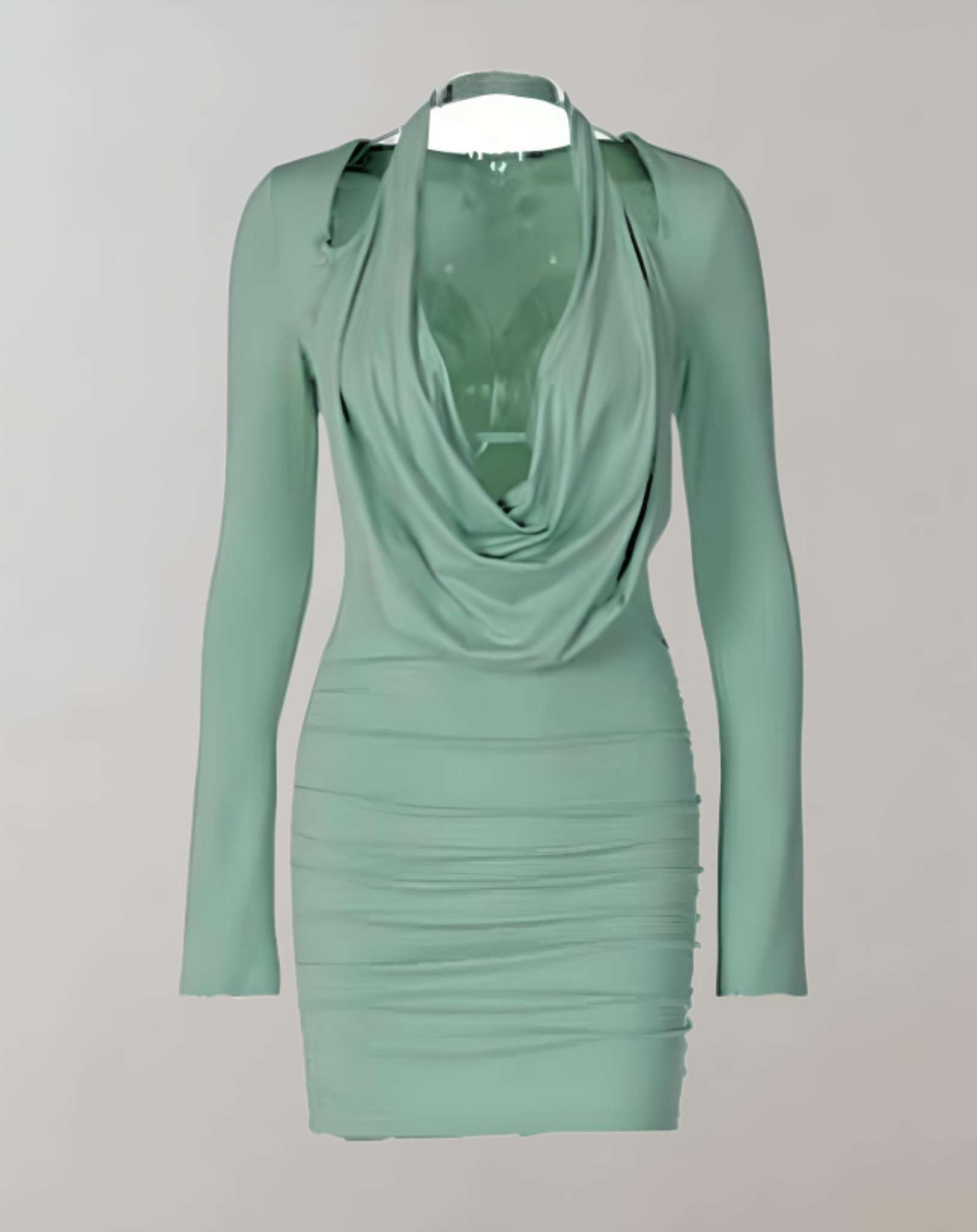 Ophelia -  Figurbetontes Kleid mit zufälligem Druckdesign und langen Ärmeln Kleid
