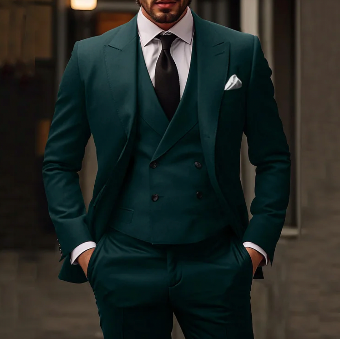 Elegantes Herren 3-teiliges Anzug-Set: Blazer, Weste und Hose für formelle Anlässe