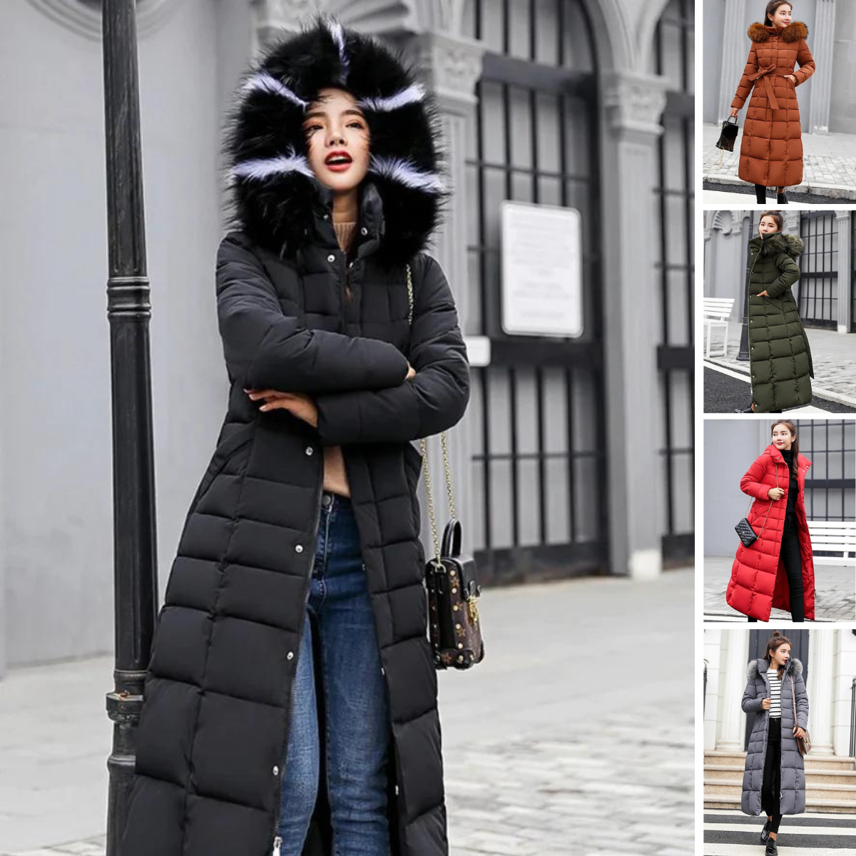 Elegante und bequeme lange Winterjacke von Adelei