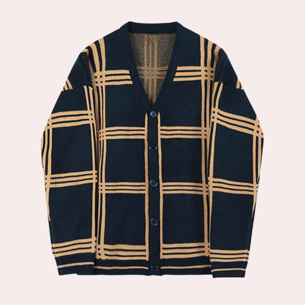 Wylder | Retro-luxuriöses oversized gestricktes Karo-Cardigan